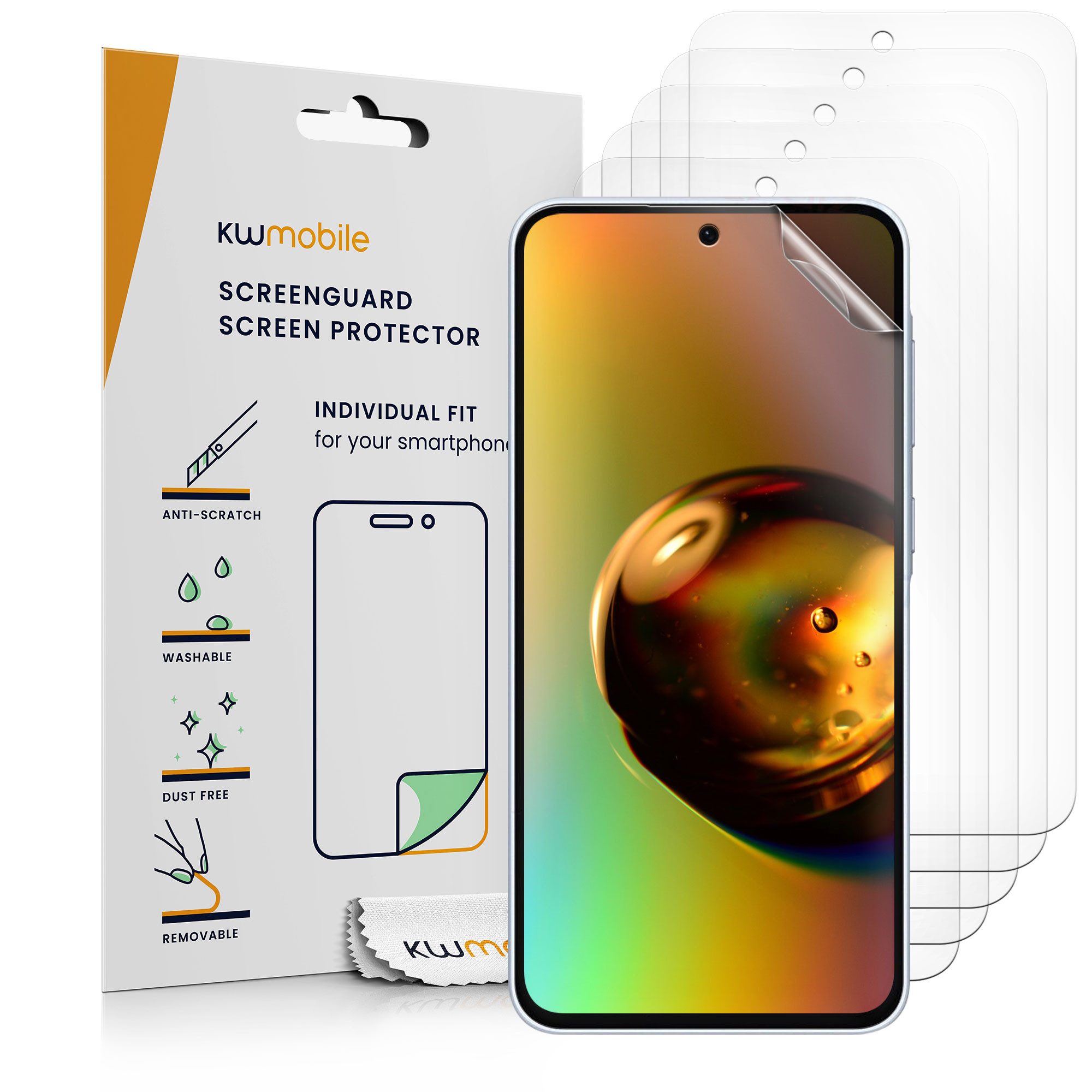 kwmobile Displayschutzfolie 6x Folie, 6 Stück, klare Displayschutzfolie Displayschutz transparent Schutzfolie