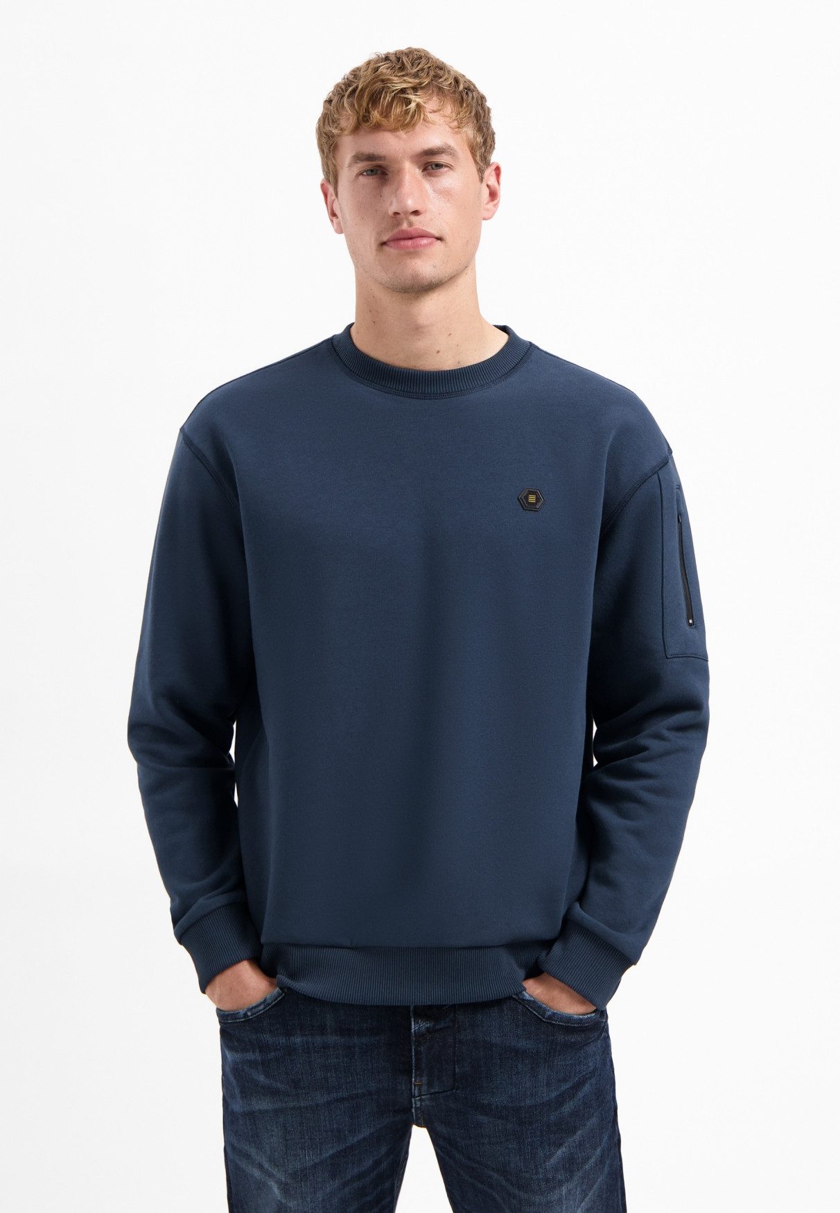 NO EXCESS Sweater No Excess Rundhals-Sweater Sweater Crewneck Brushed inside