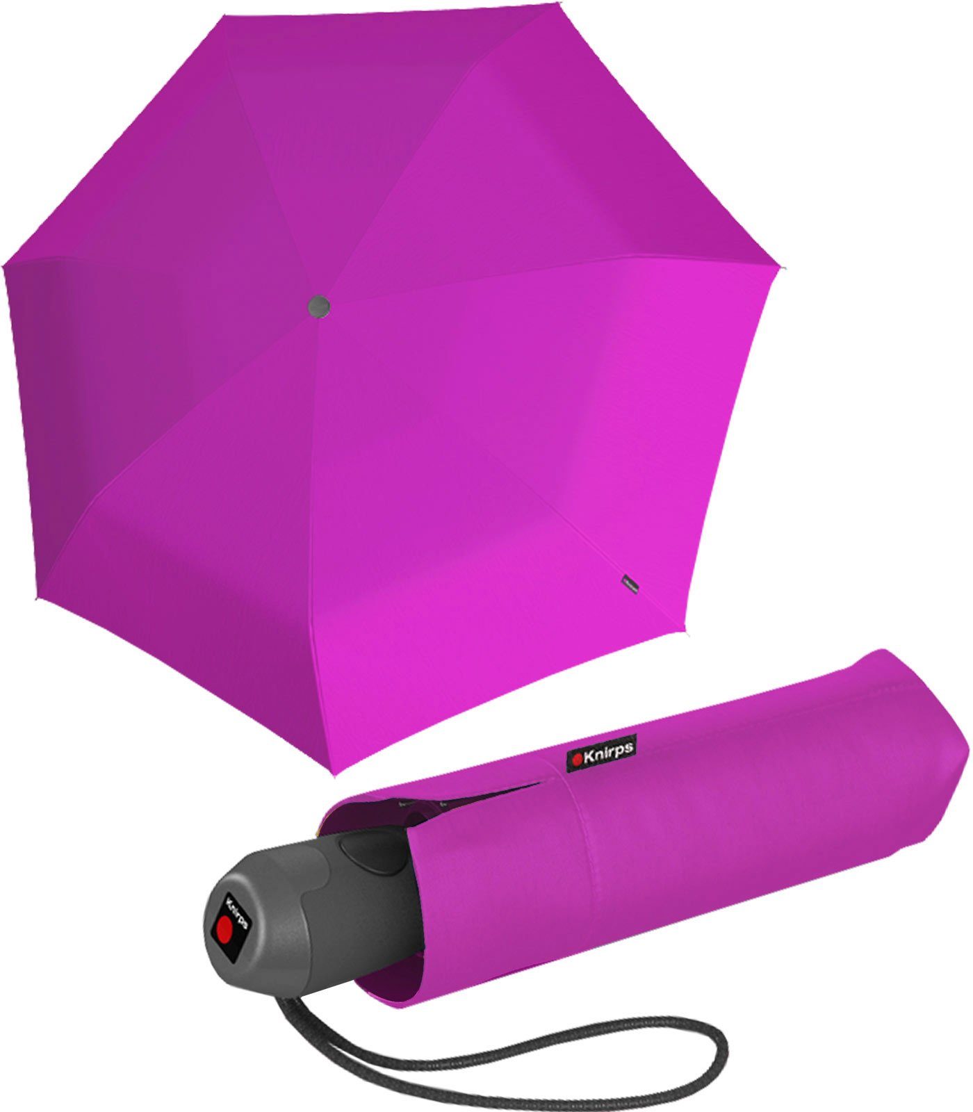 pink Taschenregenschirm Auf-Zu-Automatik, Automatikschirm mit für Handtasche die E.100 Knirps® kleiner, kompakter Mini-Schirm