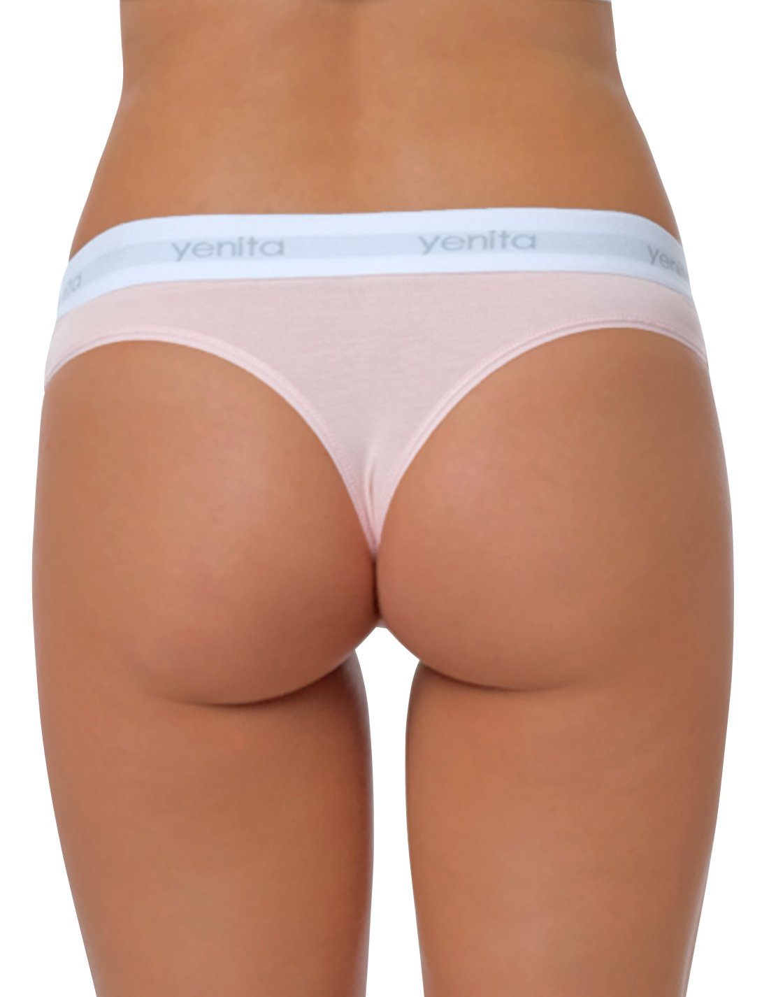 in String angenehmer (3-St) Yenita® pink Modern-Sports-Collection Baumwoll-Stretchqualität