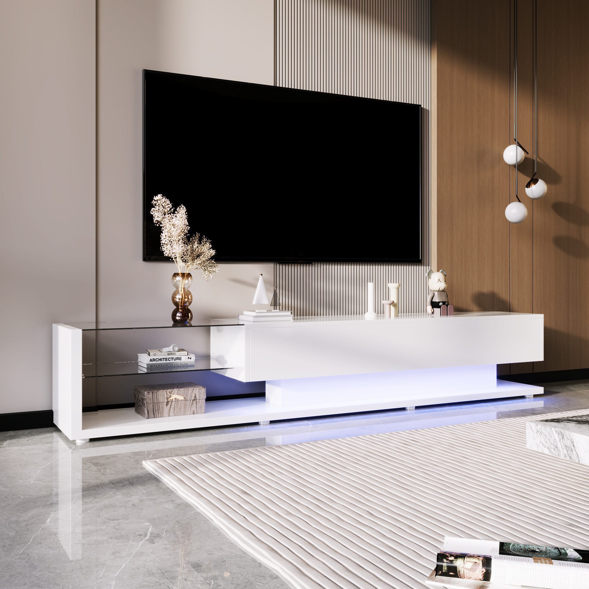 SOFTWEARY Lowboard Breite 170 cm, stehend, Modernes TV-Board, TV-Schrank