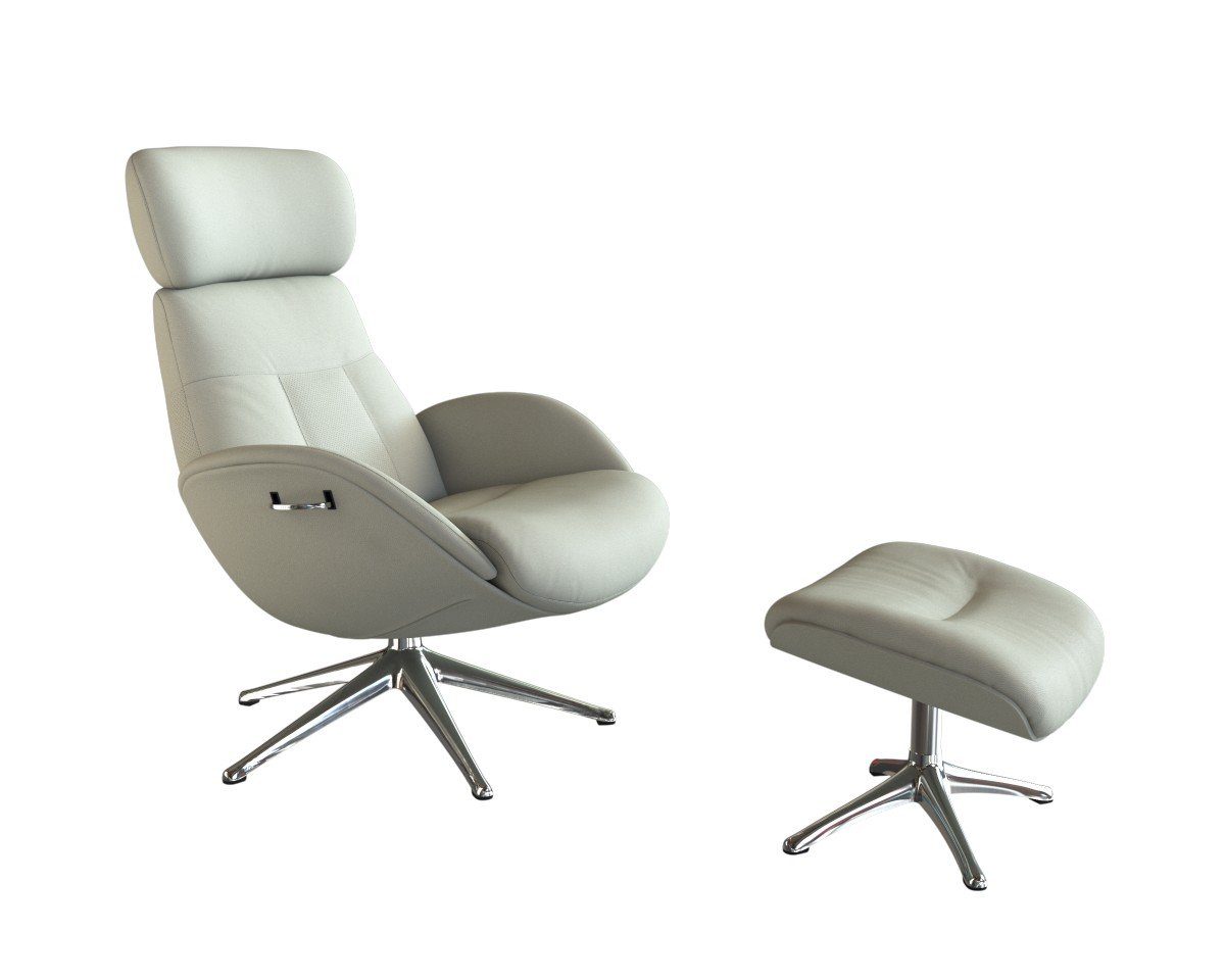 FLEXLUX Relaxsessel Elegant, Funktionssessel, verstellbarer Rücken- und Kopfstütze, Premium Komfort, Rücken- und Kopfteilverstellung, Drehbar, Fuß Alu