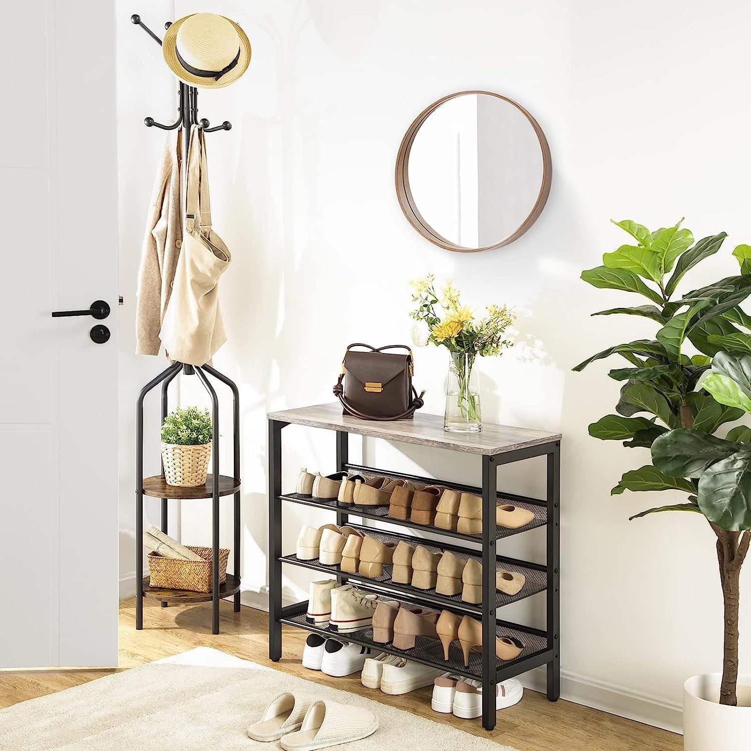 HOOBRO Hängeorganizer Für Taschen - 3 Ebenen Aufbewahrungsregal Mit 6 Haken