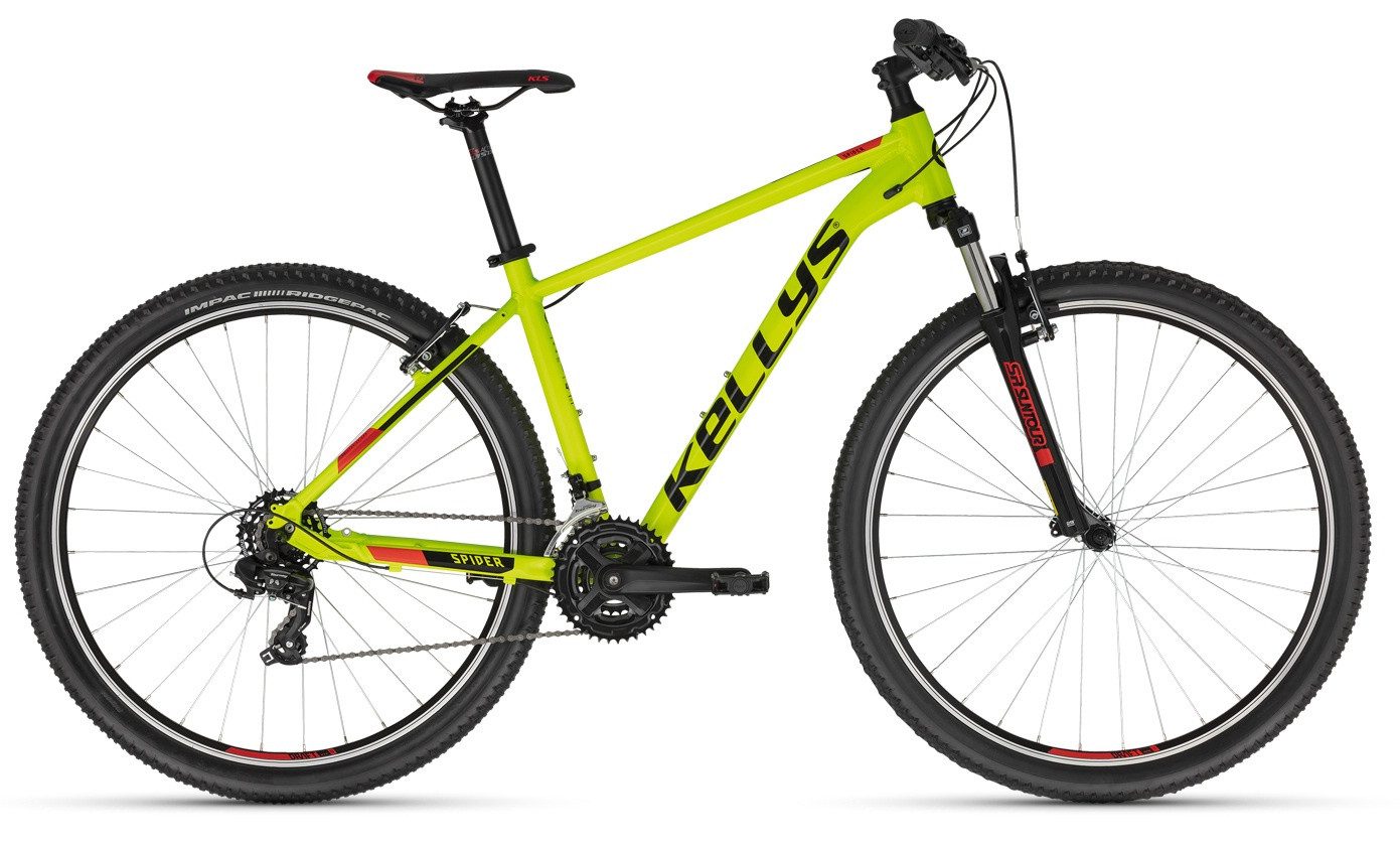 Kellys Mountainbike MTB Hardtail Spider 10 Neon Yellow 29" Diamant, 21 Gang Shimano SHIMANO TY300 (direct mount) Schaltwerk