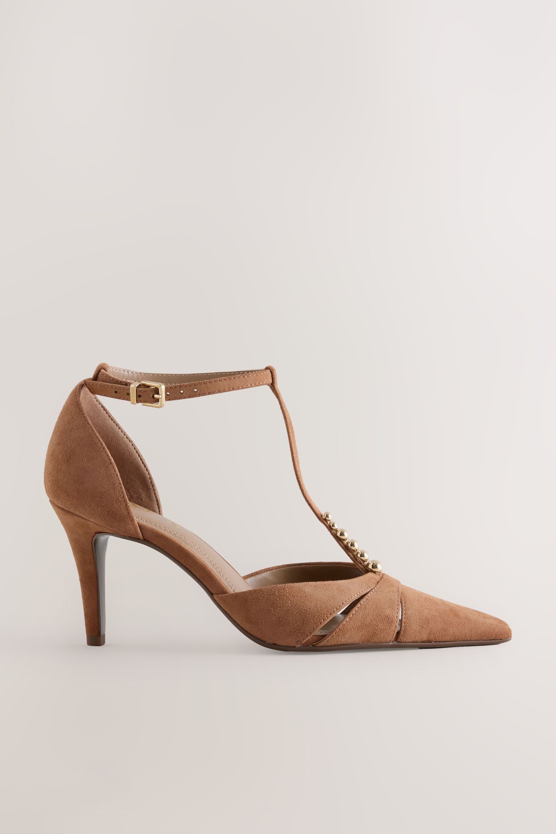 Next Forever Comfort® verzierte Leder-Heels mit T-Steg T-Strap-Sandalette (1-tlg)
