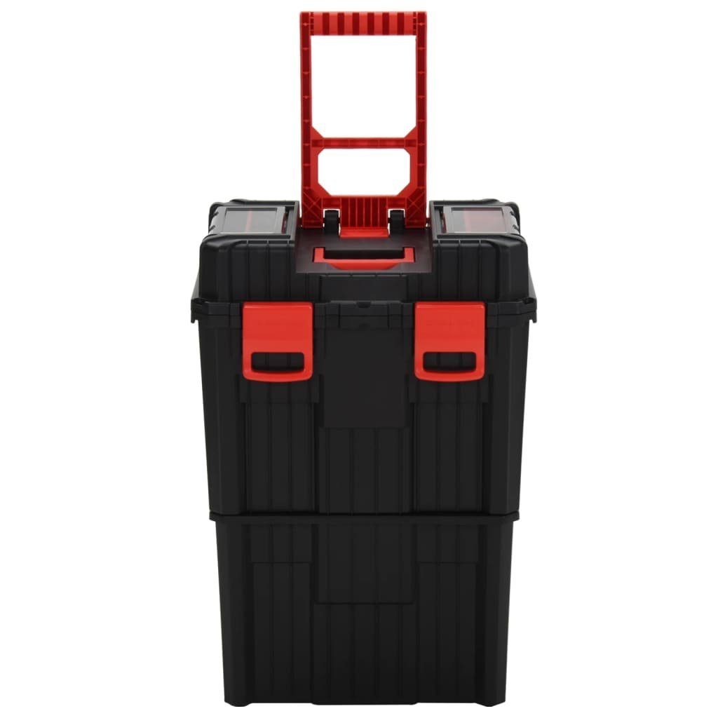 und (1 Schwarz Werkzeugbox Polypropylen vidaXL St) Werkzeug-Trolley Rot