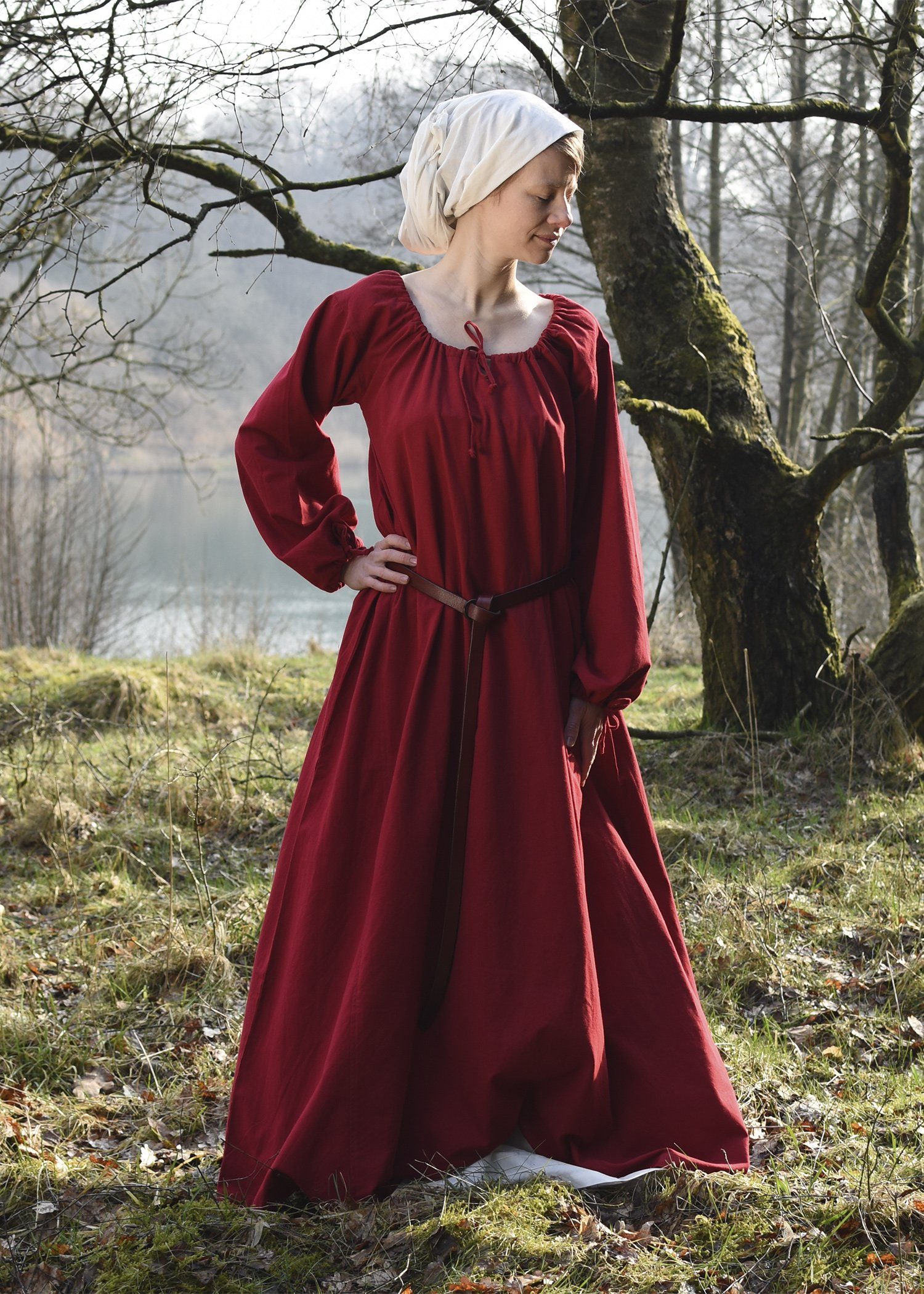 Battle Merchant Ritter-Kostüm Mittelalterkleid, Unterkleid Ana, rot günstig online kaufen