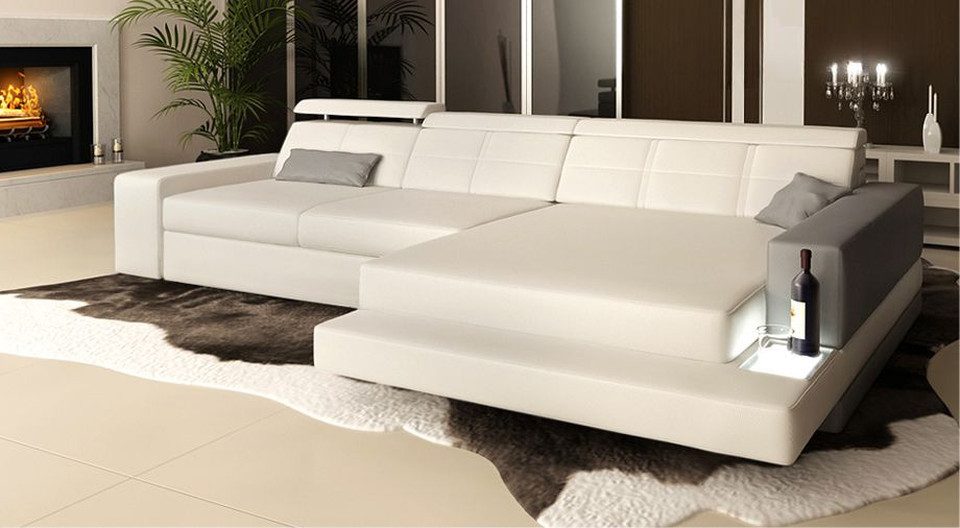 Xlmoebel Ecksofa L-Form Sofa in Textil-Design mit Lederoptik und Polsterung, Ecksofa, Hergestellt in Europa