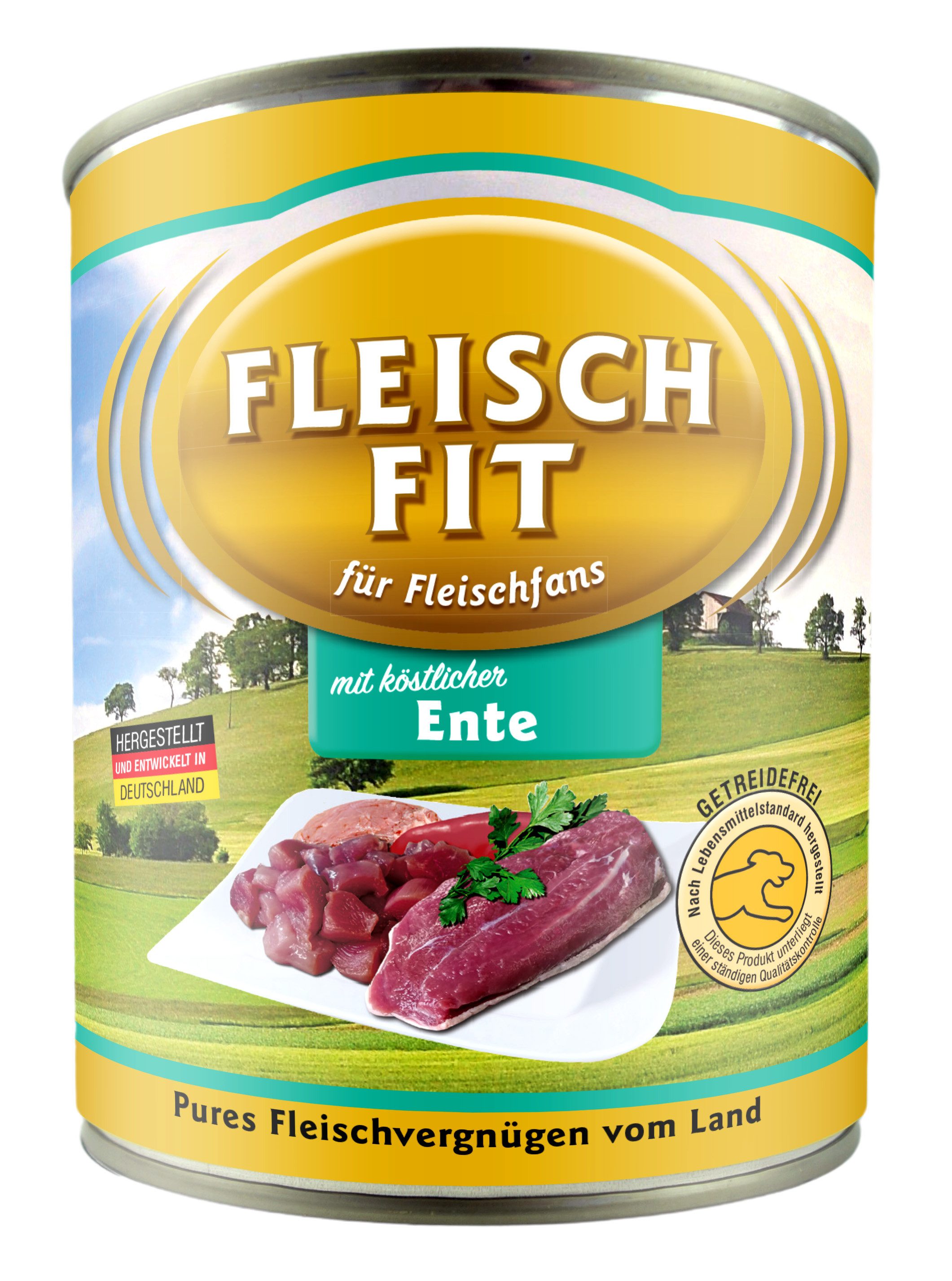 FleischFit FleischFit für Hunde mit köstlicher Ente 30 x 800 g, Nassfutter für: Hunde