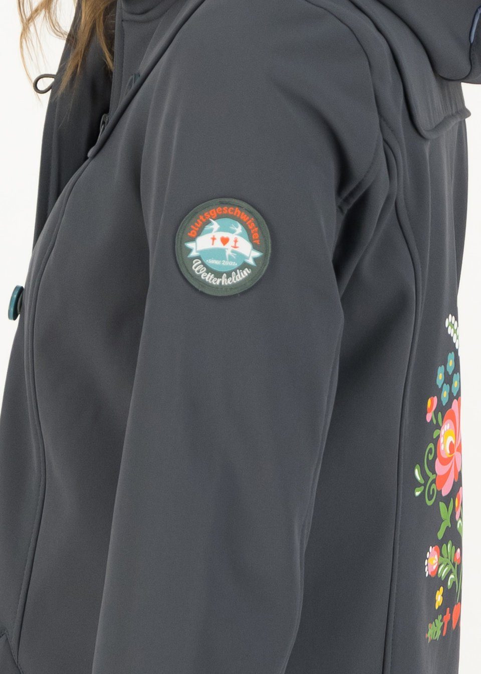 Blutsgeschwister Softshelljacke Blutsgeschwister Wild Weather Long Anorak Damen Jacke Softshell Mantel