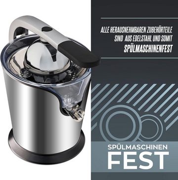 Heinrich´s Zitruspresse HZP 8693, 160,00 W, Juicer, Saftpresse inkl. Fließstopfunktion rostfrei