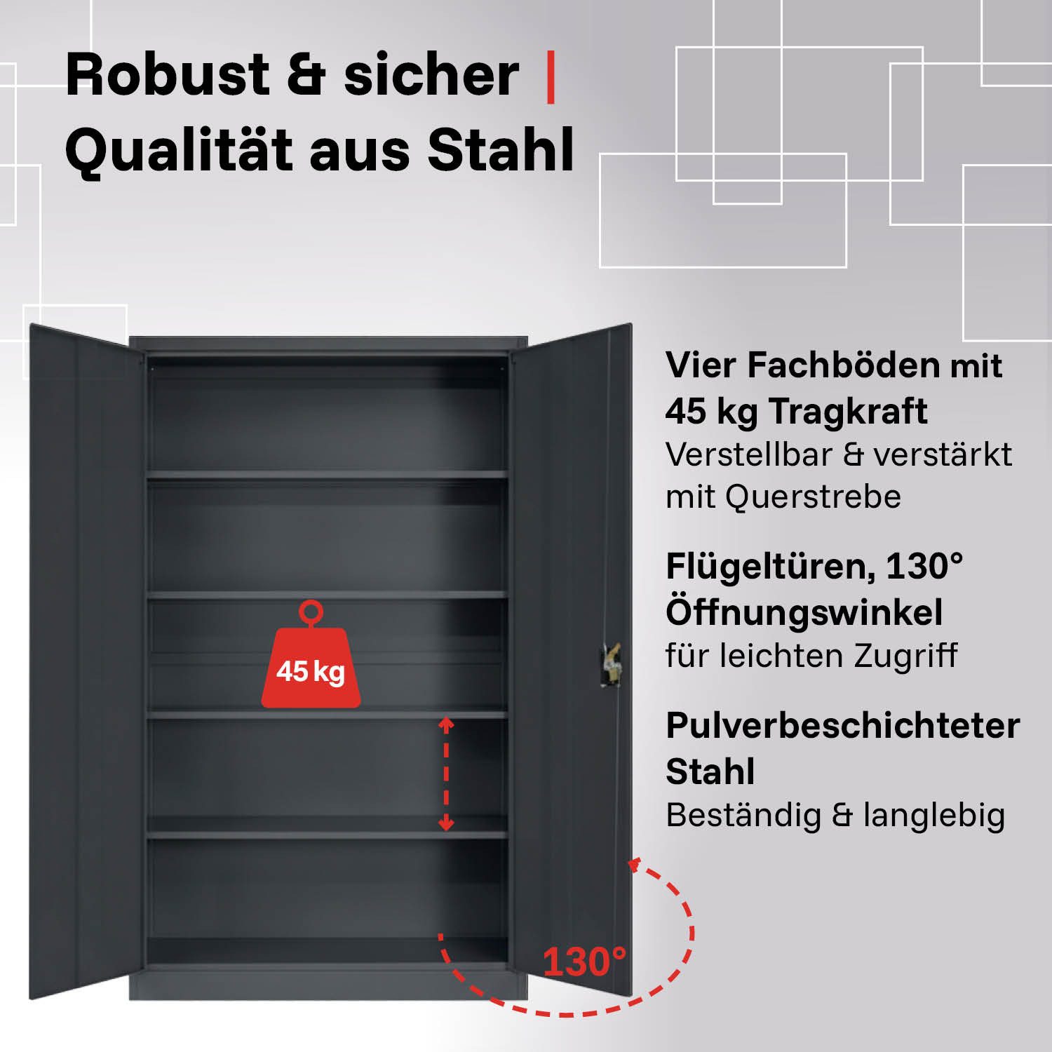 LagerZwei Aktenschrank Stahlschrank 140 x 90 x 40 cm abschließbar