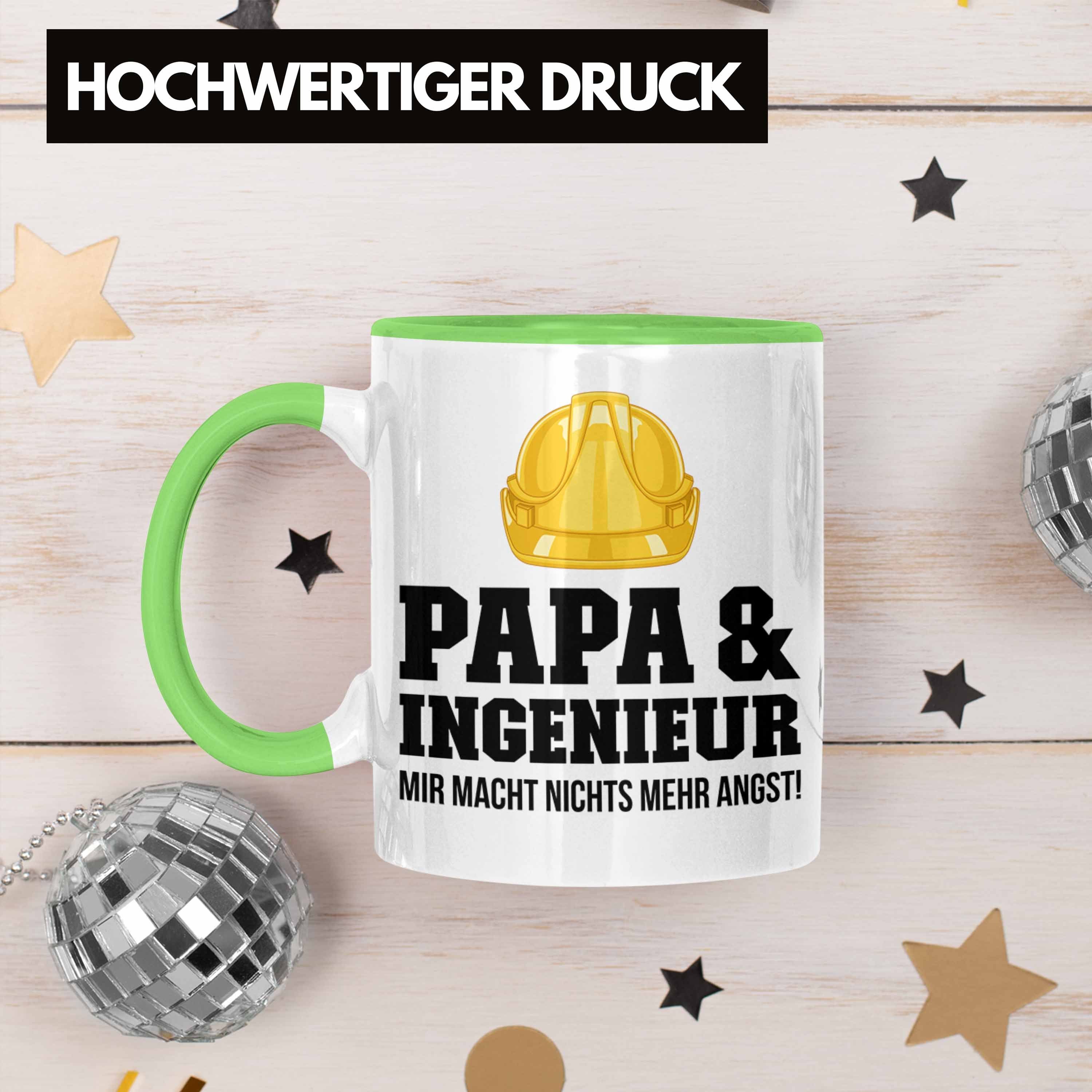 Trendation Tasse Gadget Kaffeetasse Ingeneur Geschenk Ingenieur Trendation Geschenkidee Tasse - Grün Papa