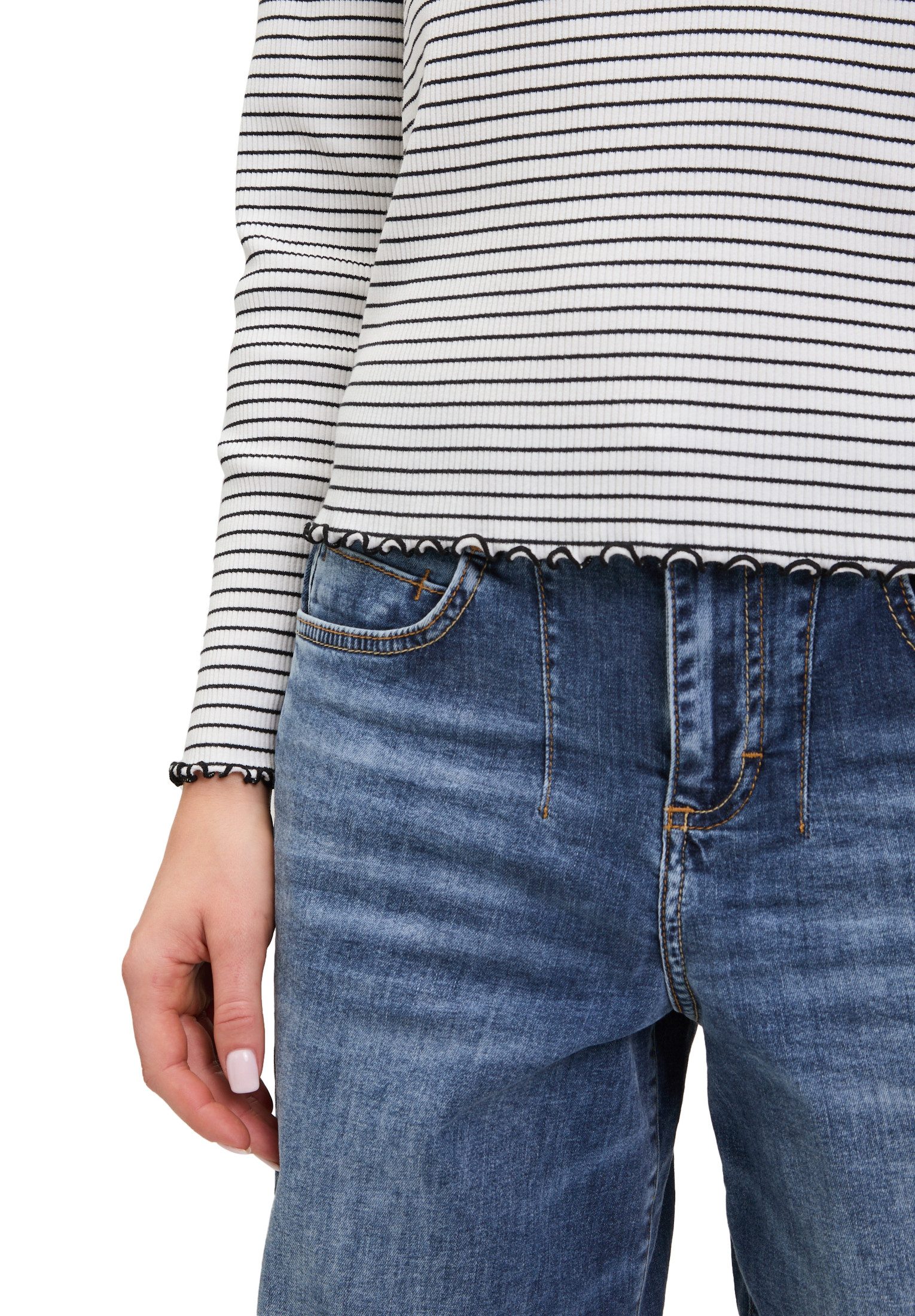 Cartoon Kurzarmshirt Damen mit Kragen (1-tlg)