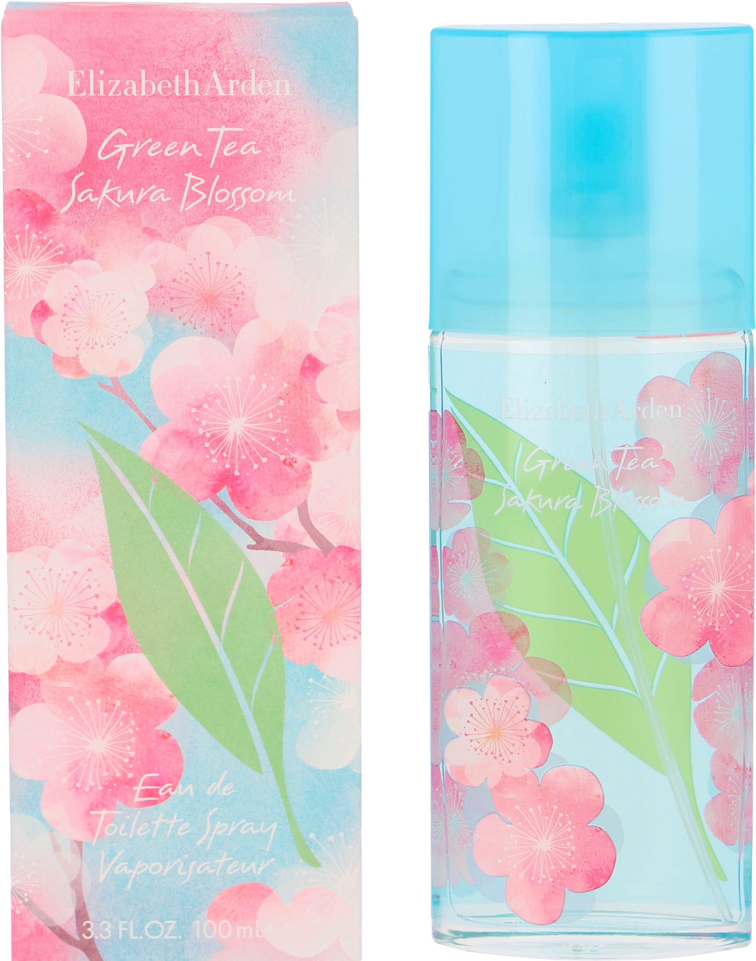 Elizabeth Arden Eau de Toilette Green Tea Sakura Blossem, Blumiger Duft mit Mandarine, Jasmin, Kirschblüte, Birke und Moschus.
