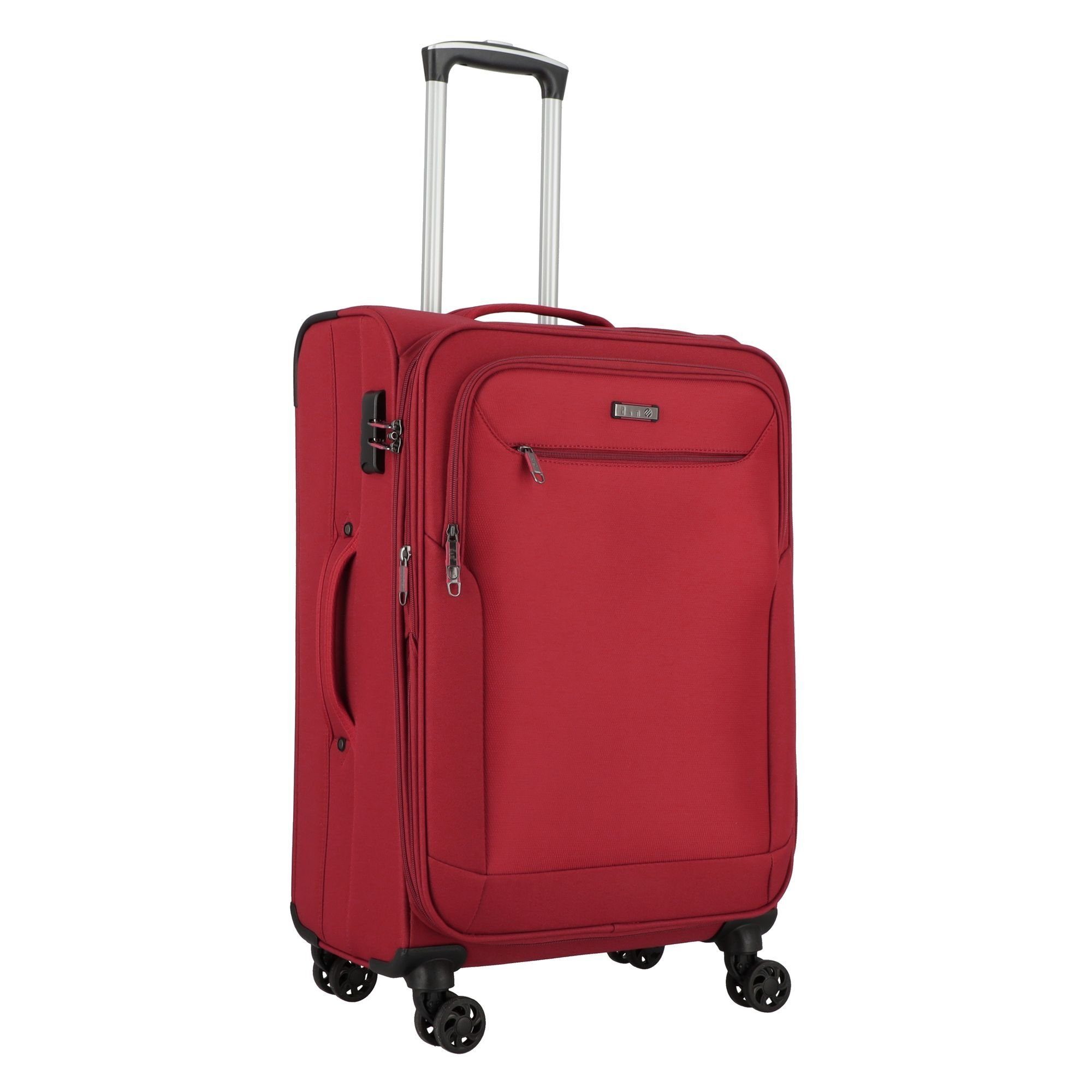 D&N Trolleyset Travel (3-teilig, Polyester Rollen, Line tlg), bordeaux 6804, 4 3