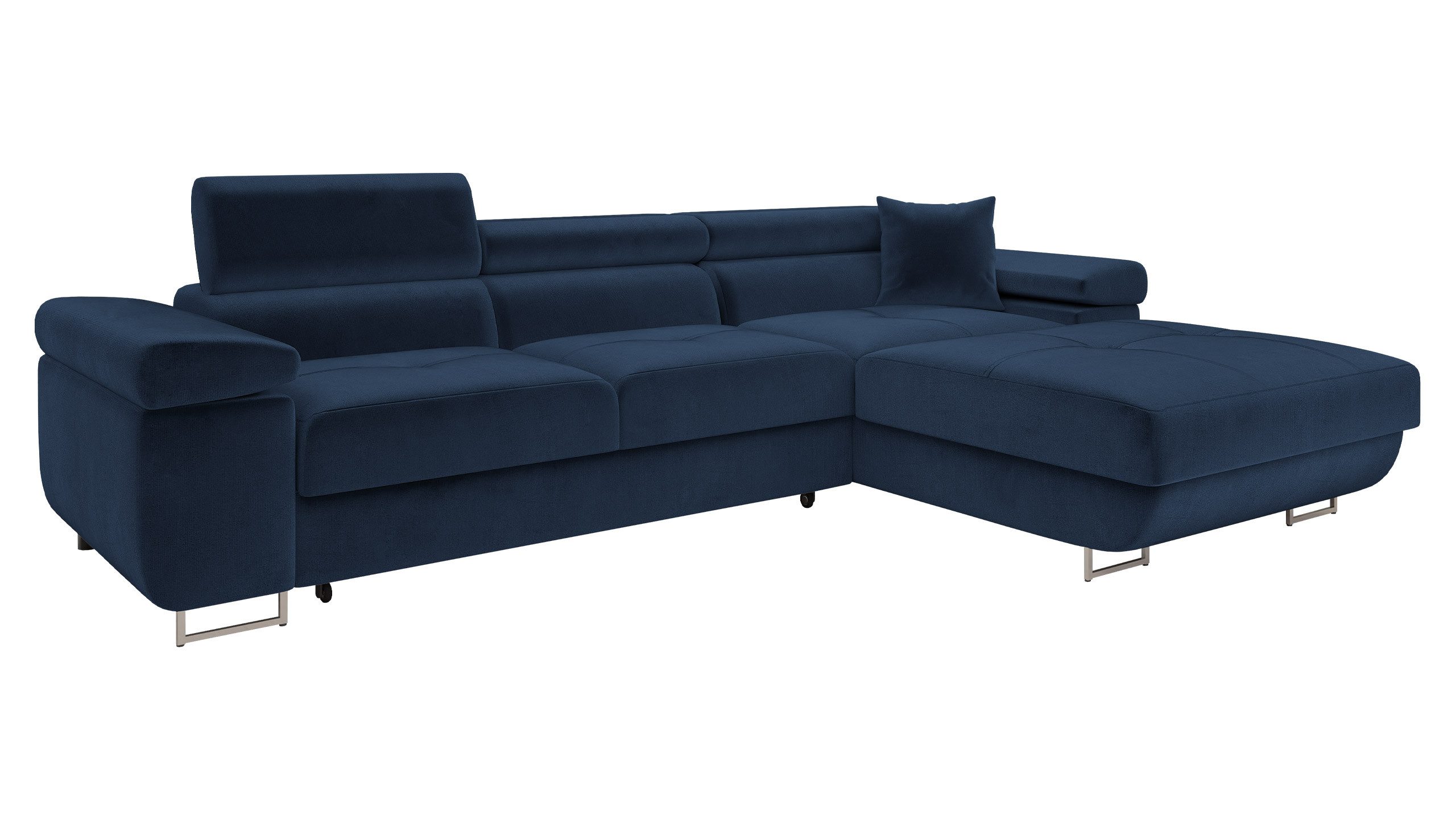 MIRJAN24 Ecksofa Torezio Mini, mit Bettkasten und Schlaffunktion, Einstellbare Kopfstützen, 280x170x70-90 cm