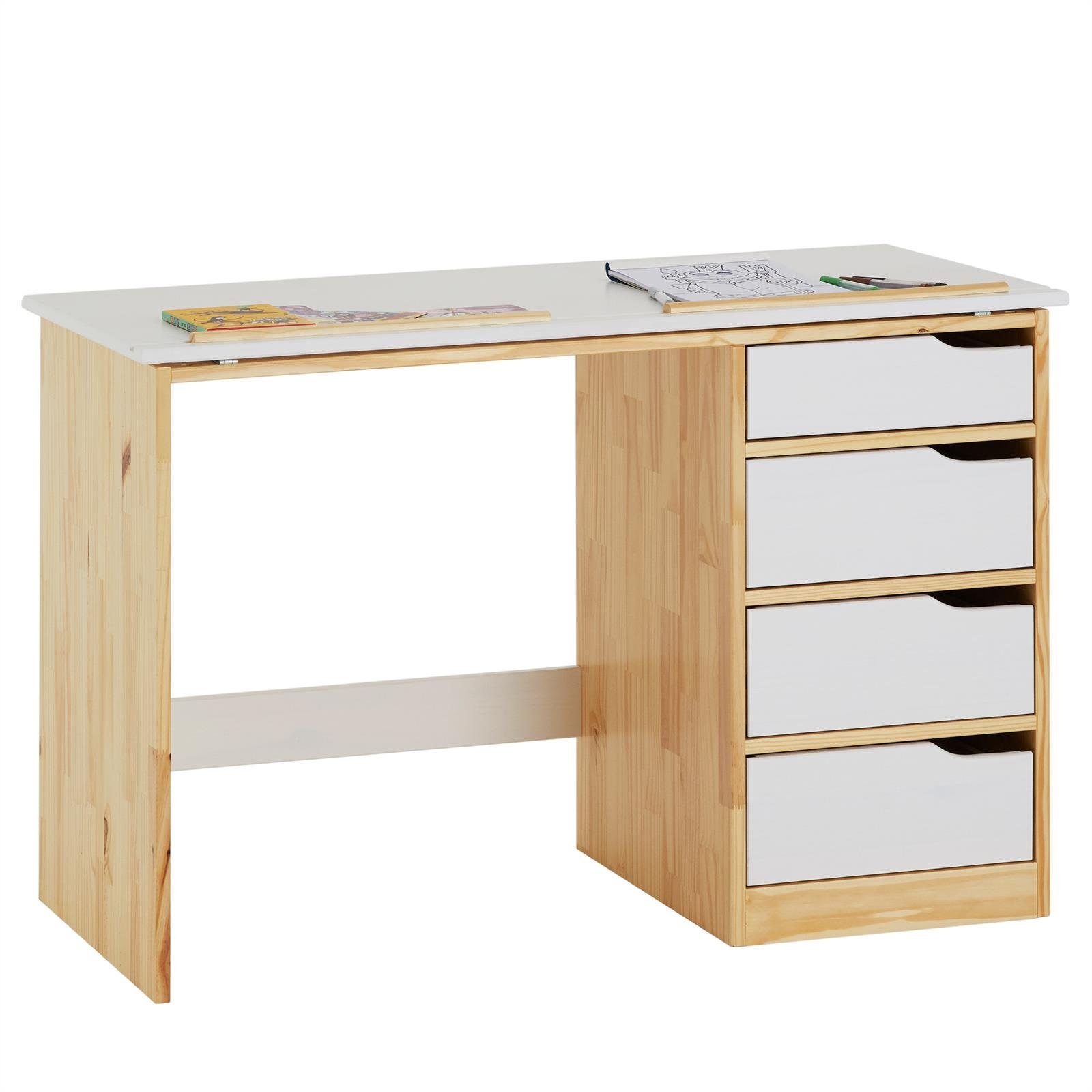 IDIMEX Kinderschreibtisch EMMA, Schreibtisch mit Schubladen und neigbarer T günstig online kaufen