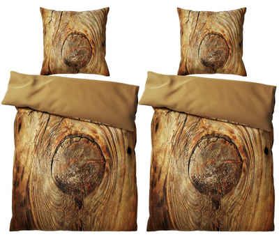 Bettwäsche Rustikal 135x200 cm, Bettbezug und Kissenbezug, Sanilo, Baumwolle, 4 teilig