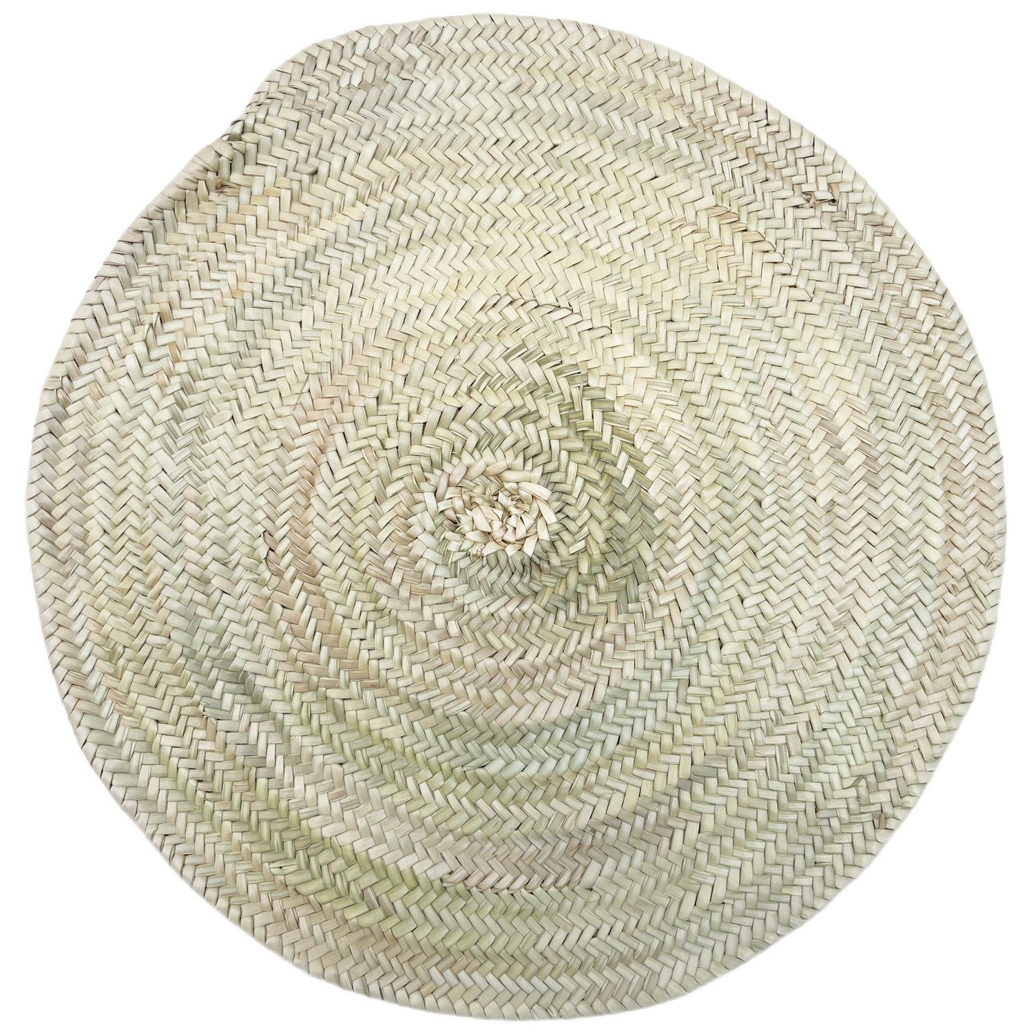 Marrakesch Orient & Mediterran Interior Teppich Teppich Wanddeko im Boho-Design aus Palmblättern gefertigt Beige 60 cm, Höhe: 10 mm, Handarbeit