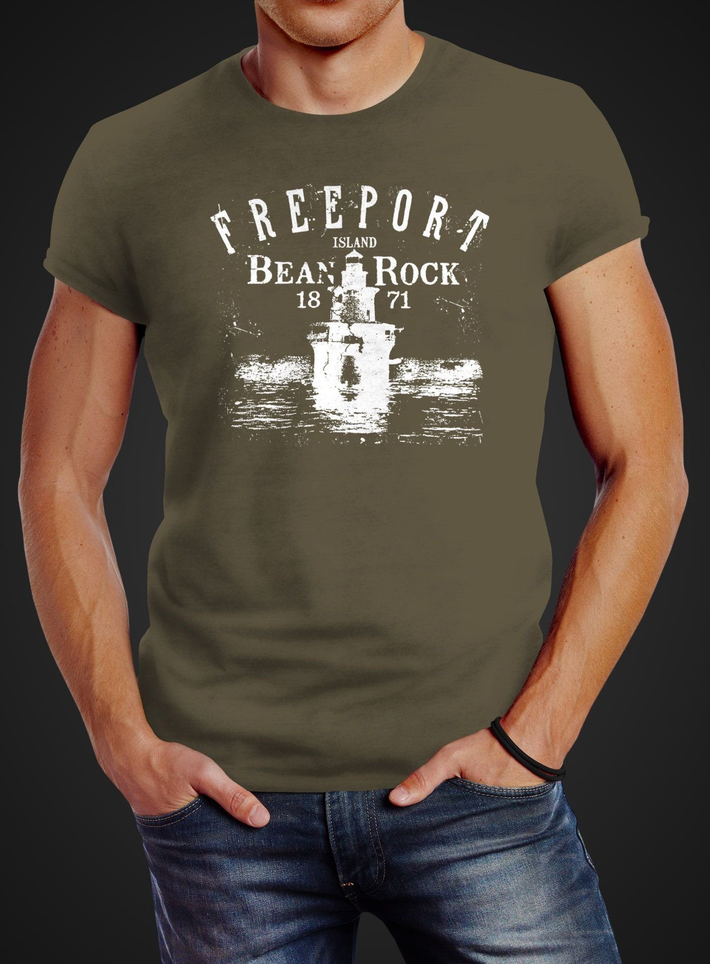 Neverless Print-Shirt Herren T-Shirt Retro Print günstig online kaufen