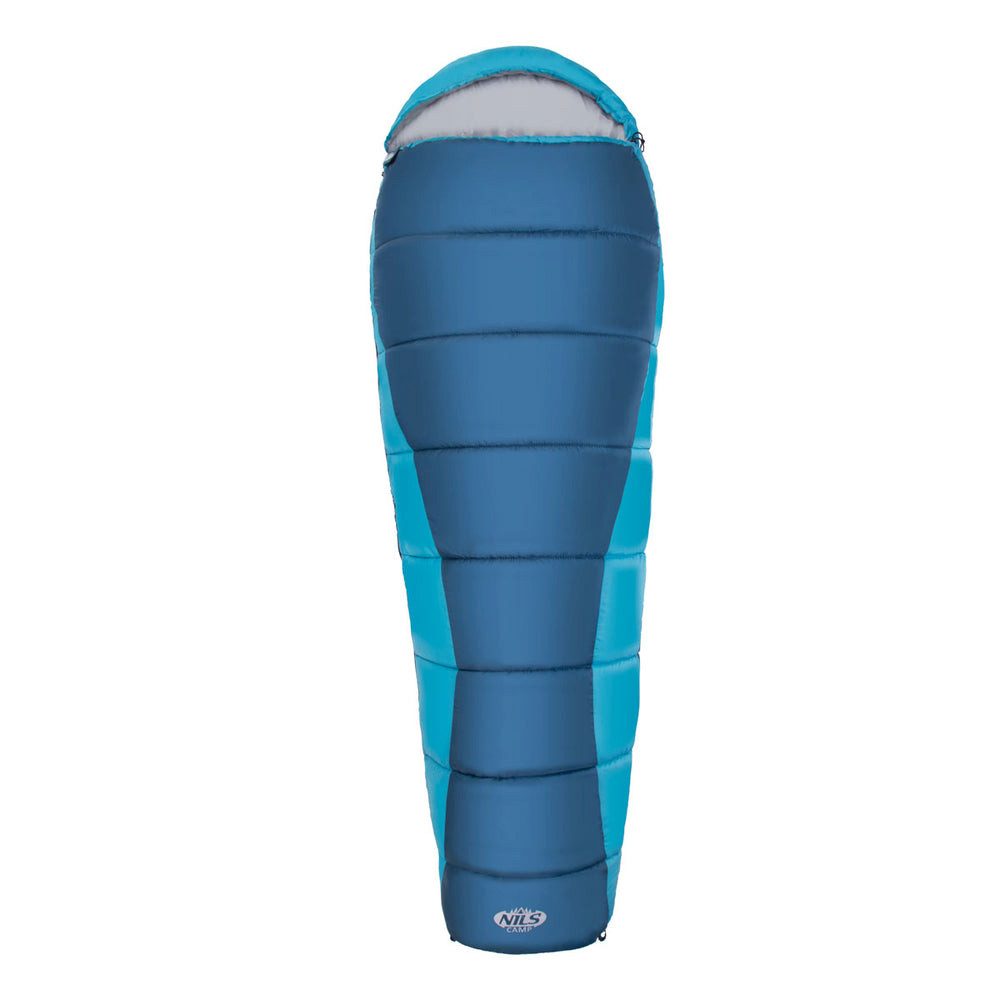 NILS CAMP Mumienschlafsack Trekkingschlafsack Kapuzenschlafsack Outdoorschlafsack (Spar-Set, 1 tlg., 190 x 80 cm warm), Mumienform, 2-Wege-RV, Kapuze, Innentasche, Packsack