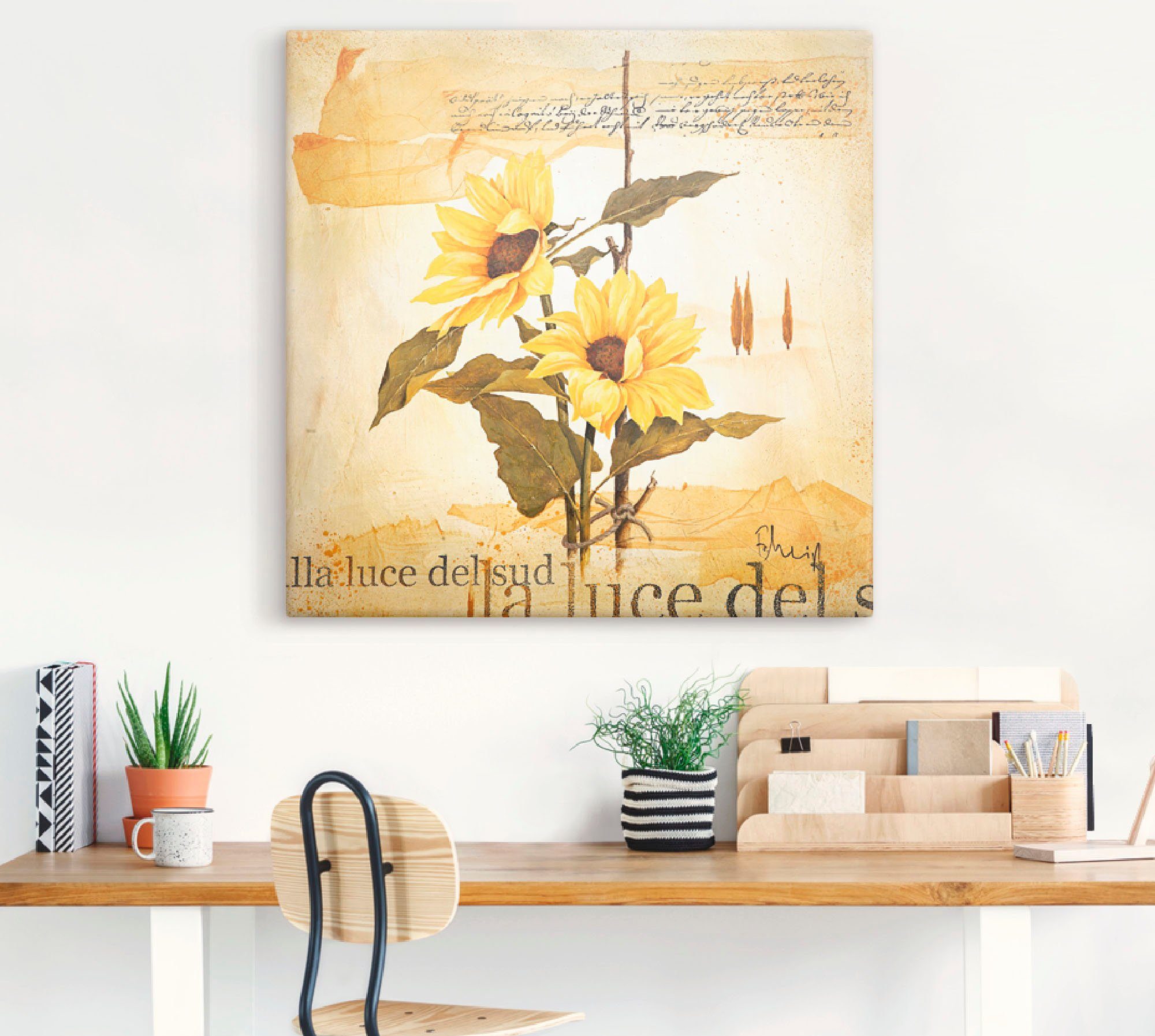 als Wandbild oder Leinwandbild, Blumen Wandaufkleber (1 Artland Licht St), des versch. Südens, Größen in Poster