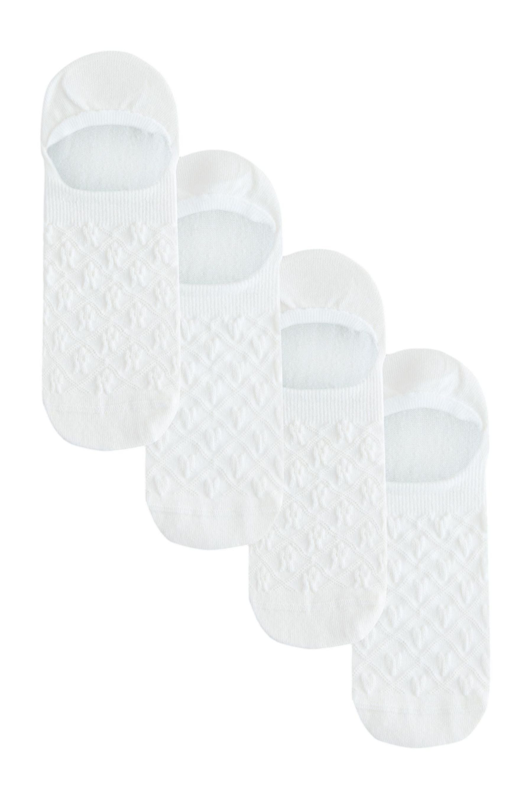 Next Basicsocken Füßlinge mit Herz/Blumen-Muster, 4er-Pack (1-Paar)