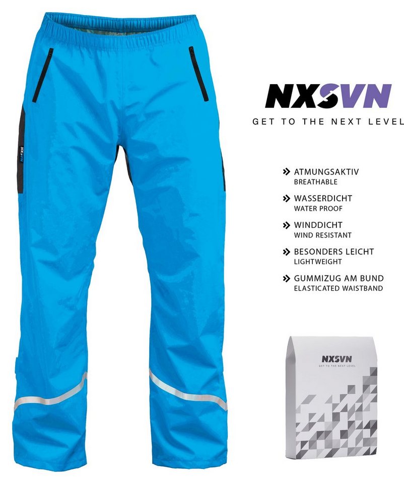 Rubberneck NXSVN Regenhose Fahrrad Regenhose Atmungsaktiv, Reflektierend,  Blau