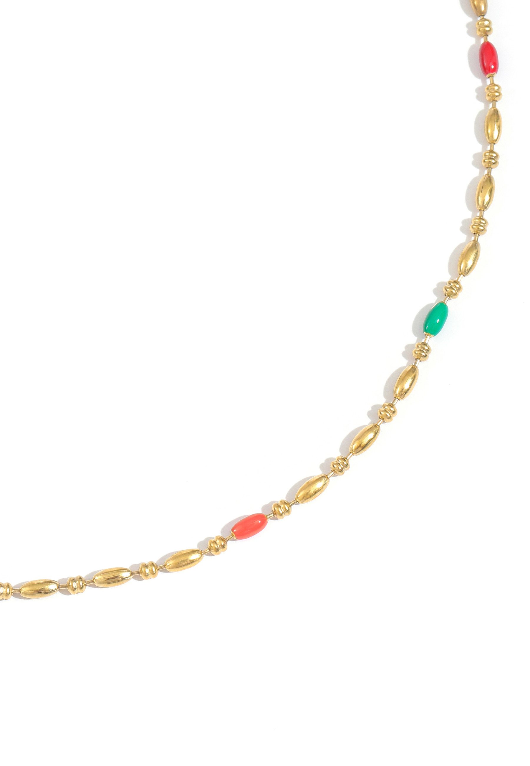 GOLDKLEIN Ketten und Armband Set Edelstahl Perlen-Set Viva Colors Schmuck Halskette Armband, Damen, inkl. Geschenkbox
