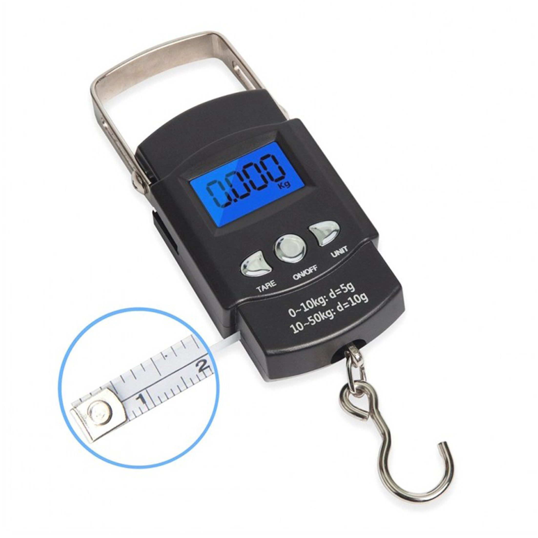 feinlux Kofferwaage Kofferwaage Digitalwaage zum Angeln,Hängewaage, Tragkraft 50 kg, (Einzelprodukt), LCD-Display,Tragkraft 50kg