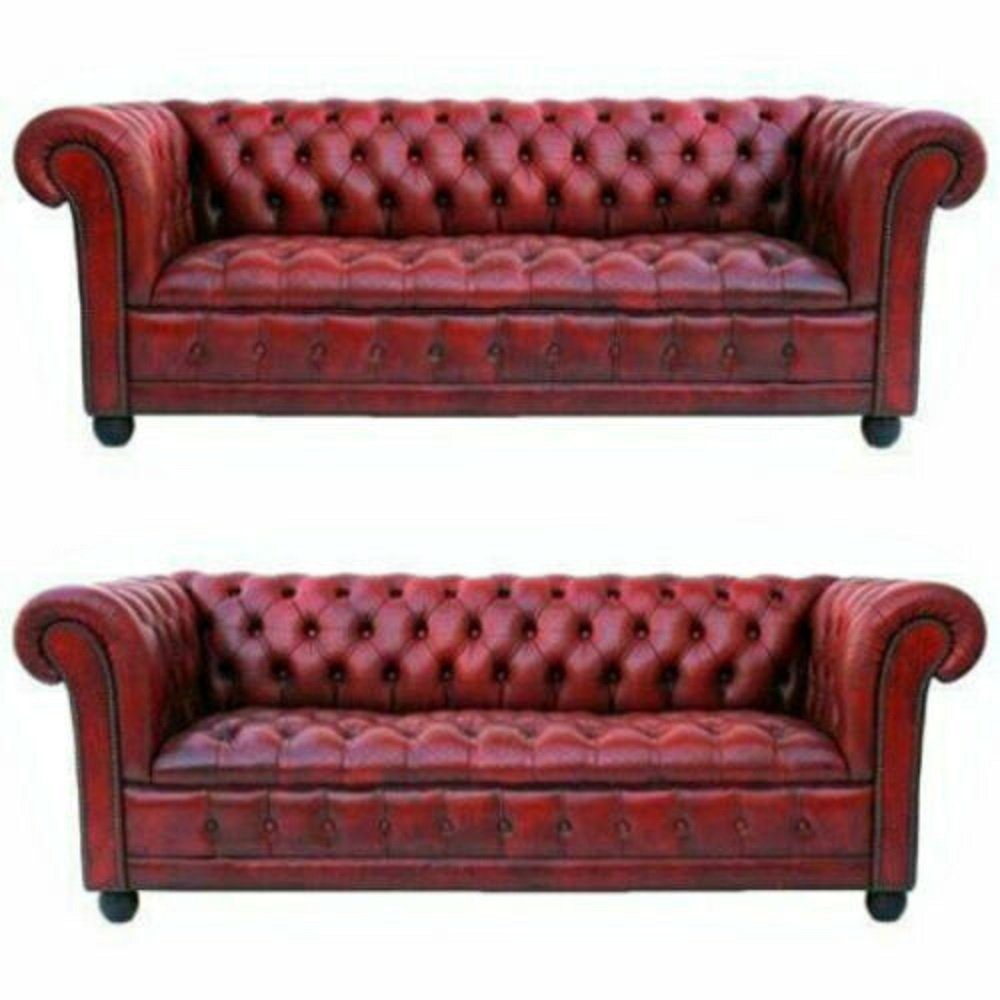 JVmoebel Sofa Chesterfield Sofagarnitur 3+3 Made Ledersofa, Polster Couch Sitzer in Europe