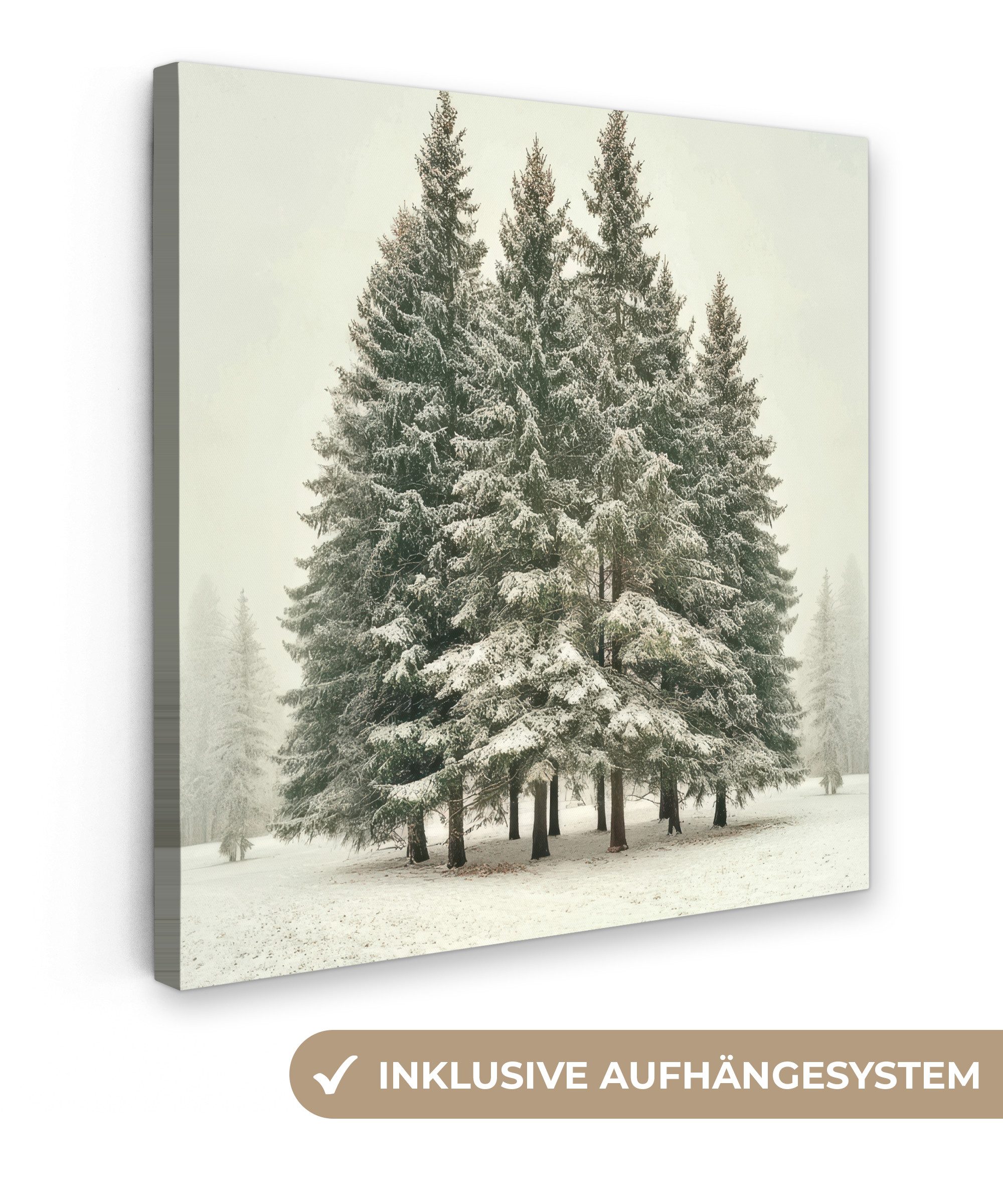 OneMillionCanvasses® Leinwandbild Bäume - Schnee - Weiß, Fotodruck (1 St), günstig online kaufen
