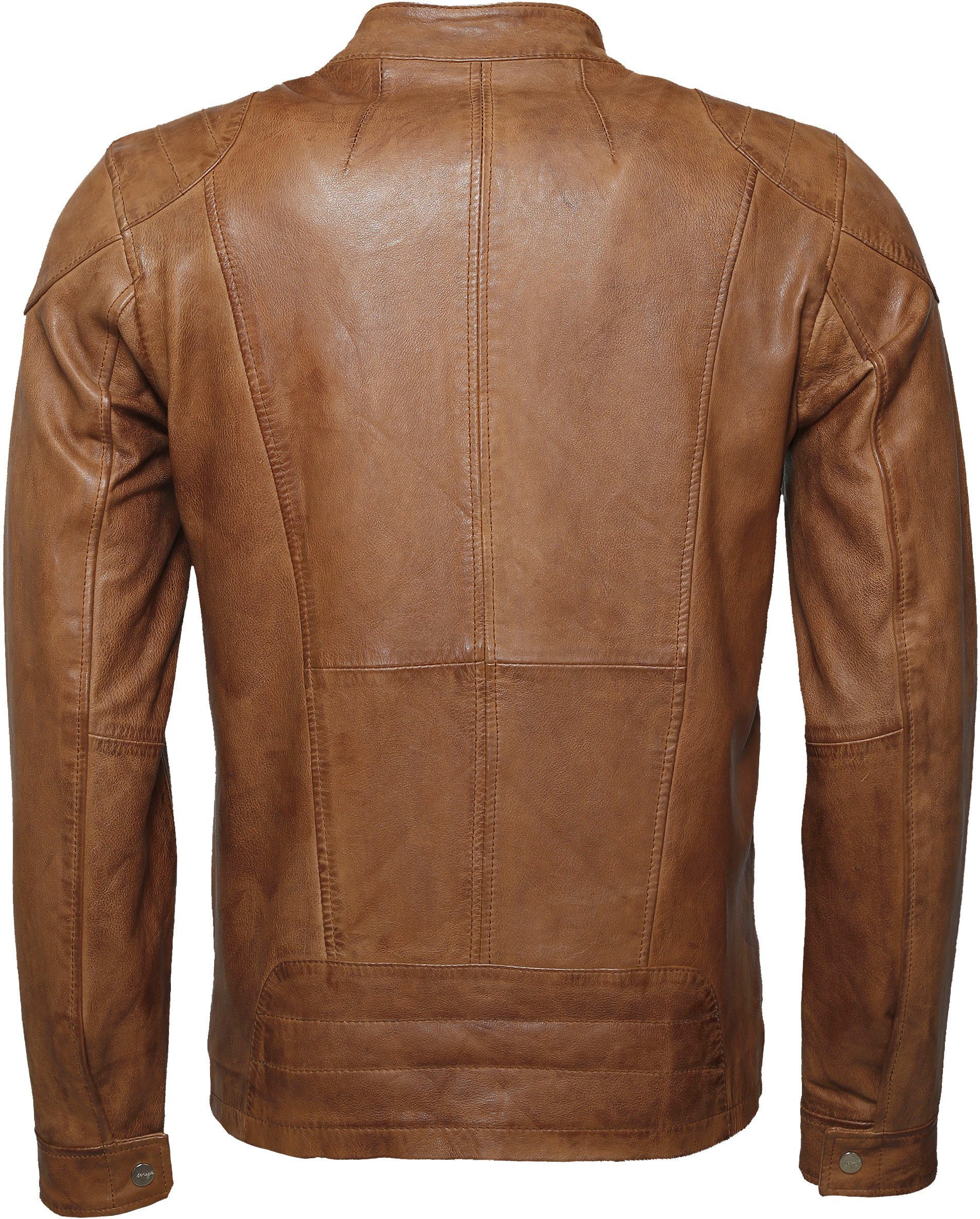 braun Maze Lederjacke