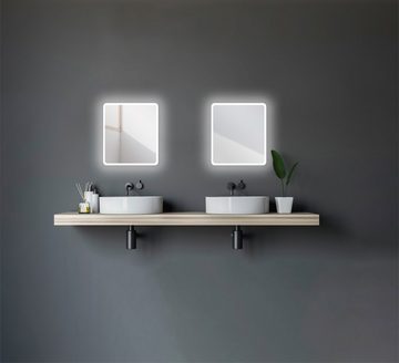 Talos Badspiegel Moon, 40 x 45 cm, Design Lichtspiegel