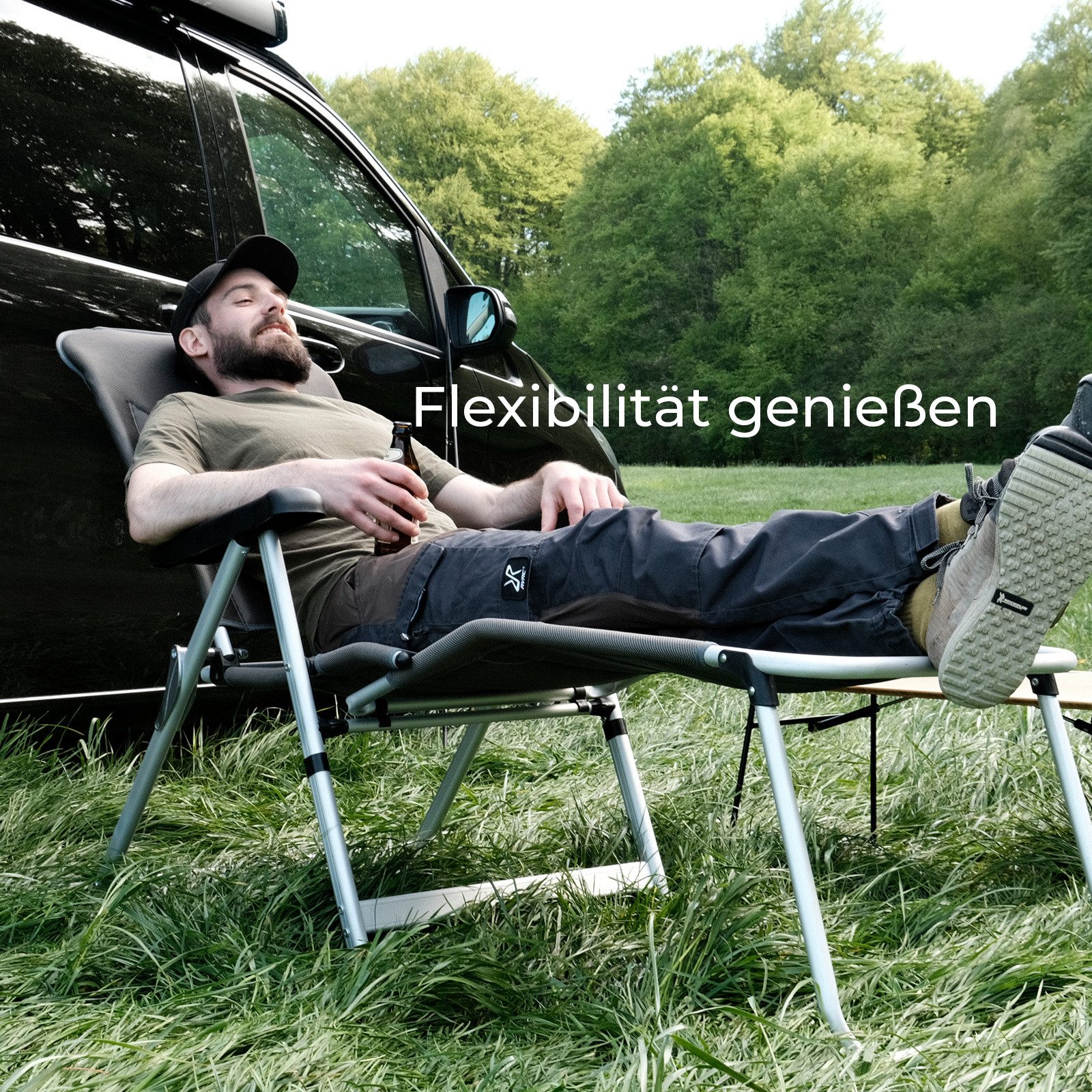 osoltus Campingstuhl osoltus Alu Camping Klappsessel Soft Touch 3D MESH AIR  Anthrazit