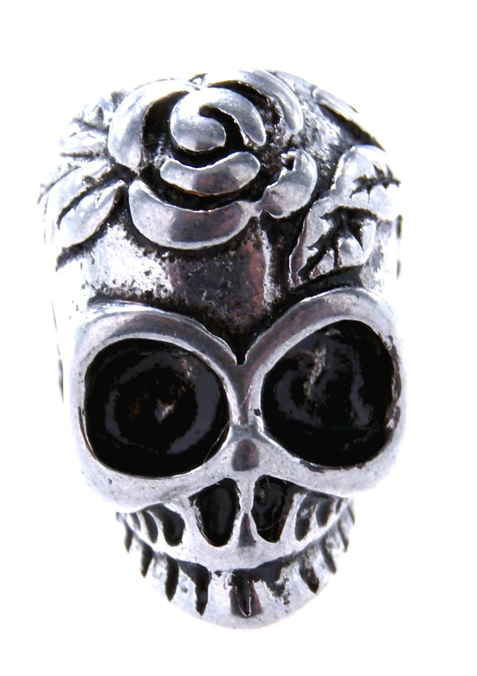 Kiss of Leather Diadem Bartperle Totenkopf Edelstahl Haarperle Lockenperle Skull 6 mm