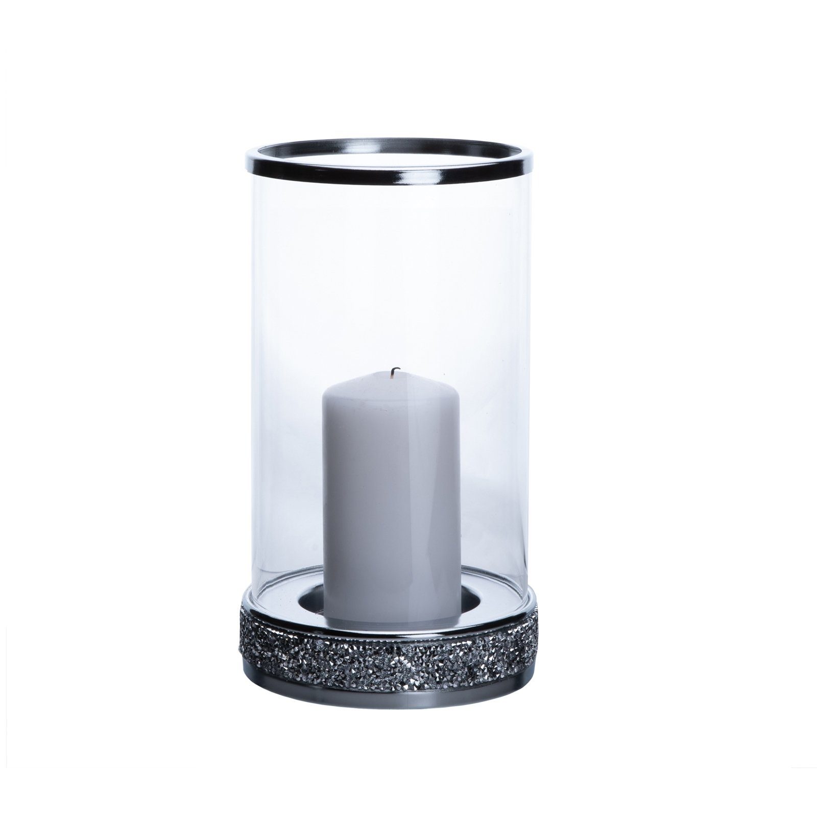 Kerzenständer Zylinder Windlicht St), Kerzenhalter HTI-Living 1 Diamanteffekt mit (Stück,