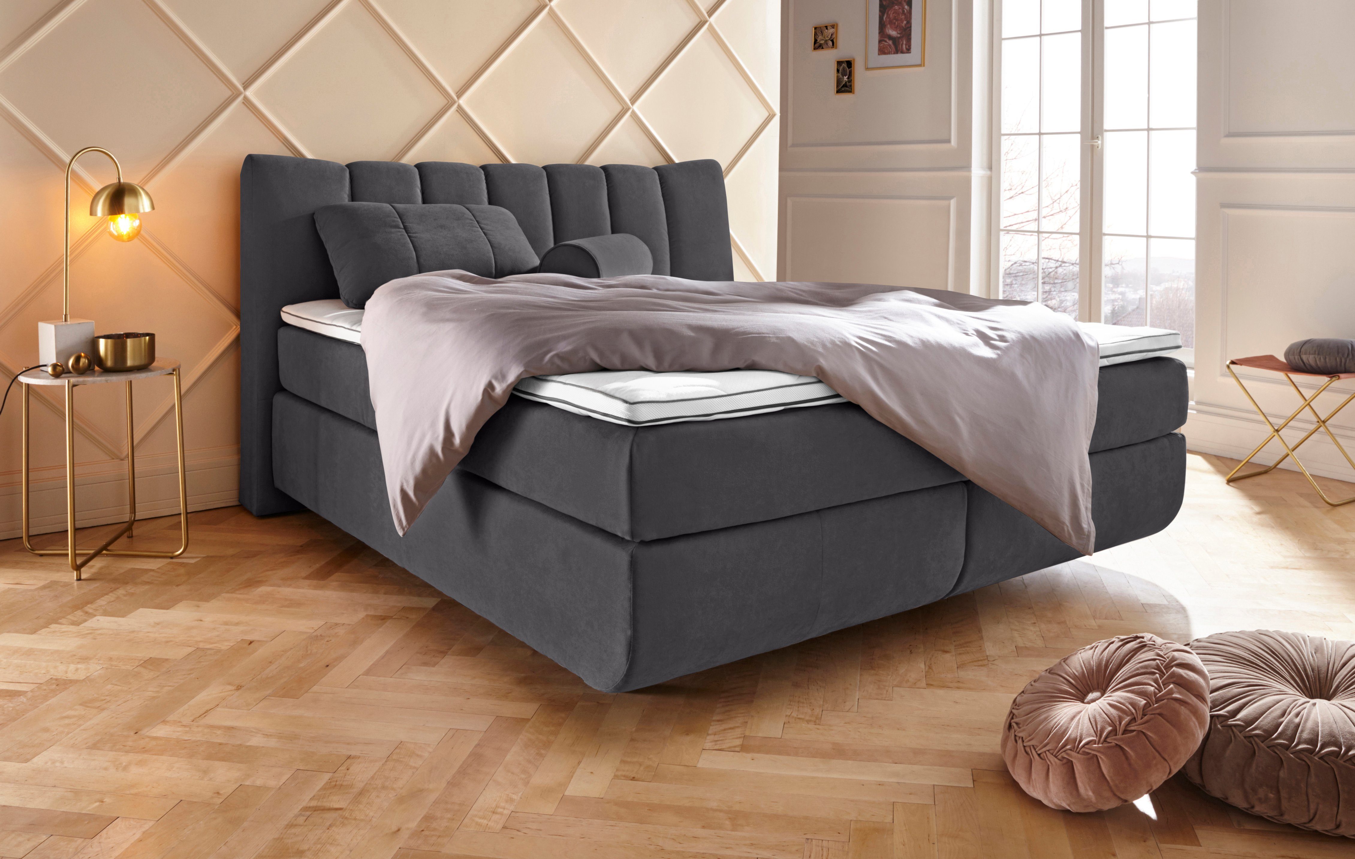 Home affaire Boxspringbett Océane, Bodenfrei- wirkt freischwebend, verschie günstig online kaufen