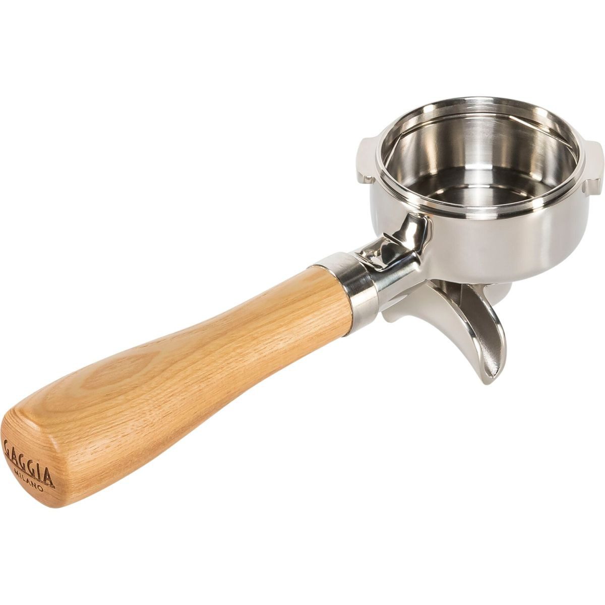 Gaggia Handfilter Holzsiebträger Doppelaus- lauf Edelstahl und, Holz