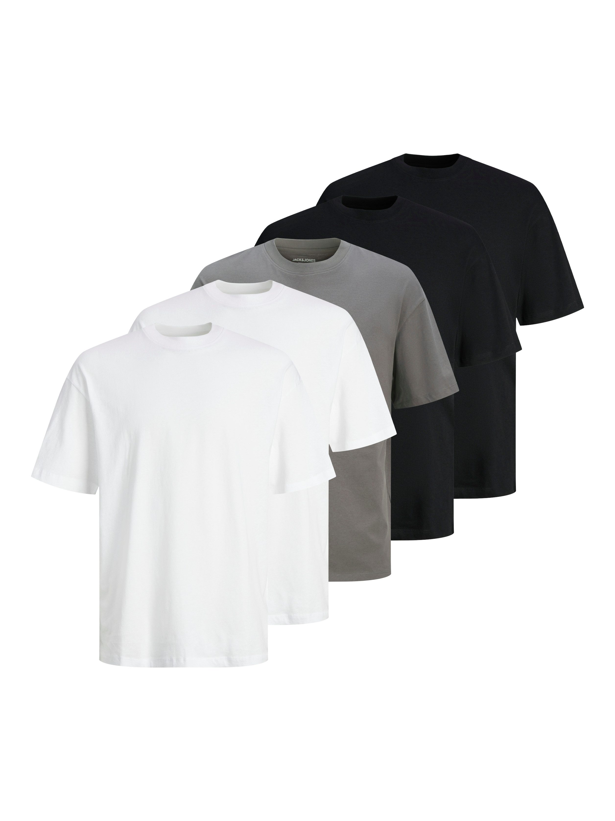 Jack & Jones Kurzarmshirt JJHUGO LOOSE TEE SS CREW NECK 5PK MP (Packung, 5- günstig online kaufen
