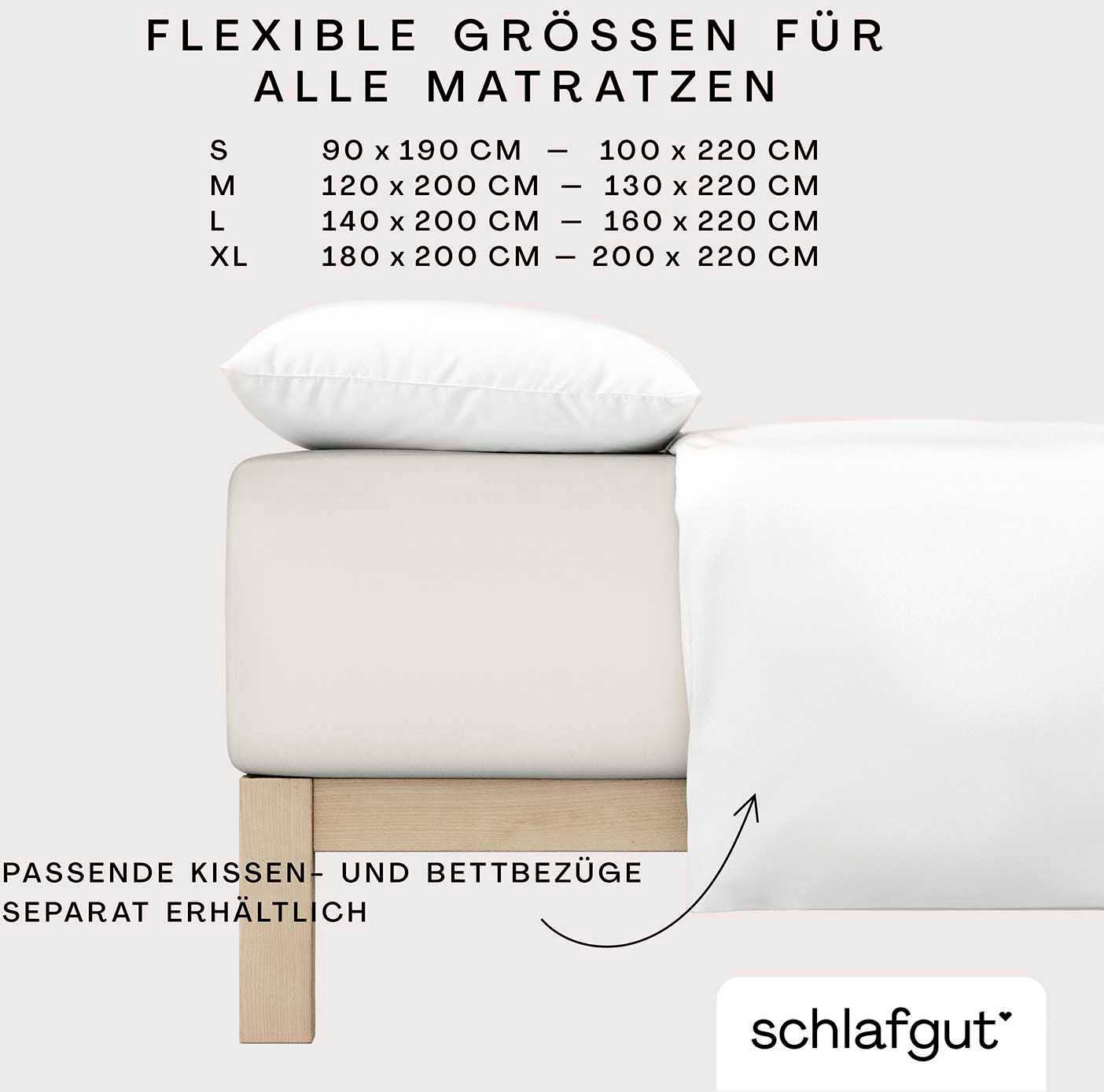 Schlafgut Spannbettlaken PURE BOXSPRING Bio-Baumwolle mit Elasthan, 170 g/m², Bettlaken, Jersey-Elasthan, Gummizug: rundum, (1 Stück), PREMIUM Boxspringbett Lak – Bild 4 von 5