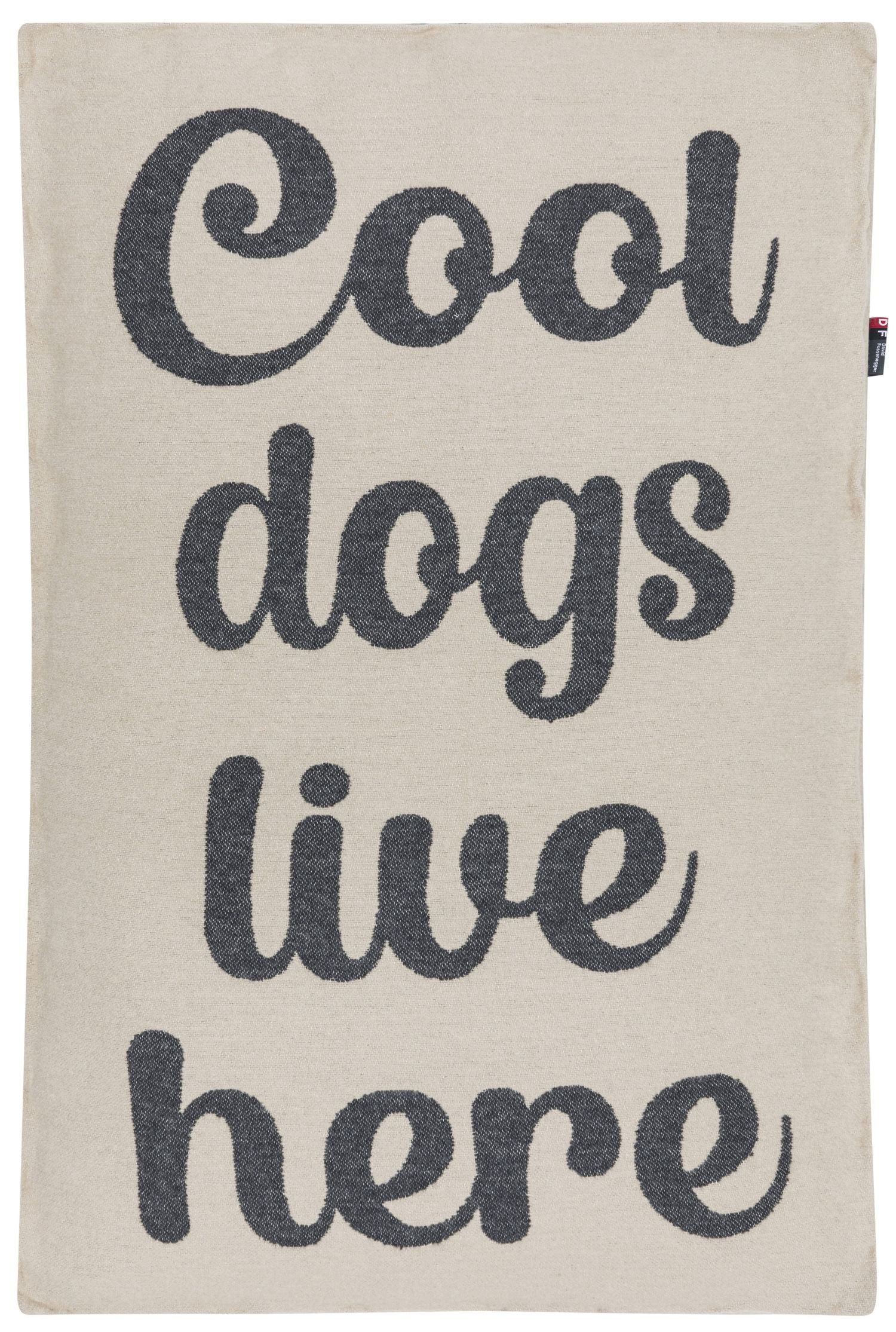 DAVID FUSSENEGGER Hundebett Hundekissenhülle 'cool dogs live here' 60 x 90 cm Natur- Beige