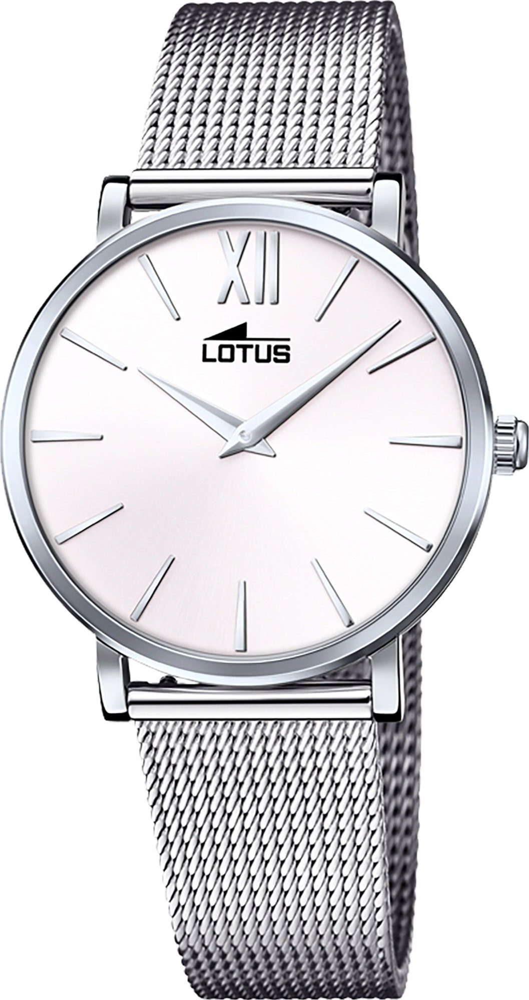 Lotus Quarzuhr Lotus Damen Armbanduhr Smart Casual, (Analoguhr), Damenuhr rund, mittel (ca. 33mm) Edelstahlarmband silber