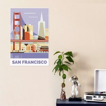 Posterlounge Poster Nigel Sandor, golden gate bridge san francisco, Jugendzimmer Grafikdesign