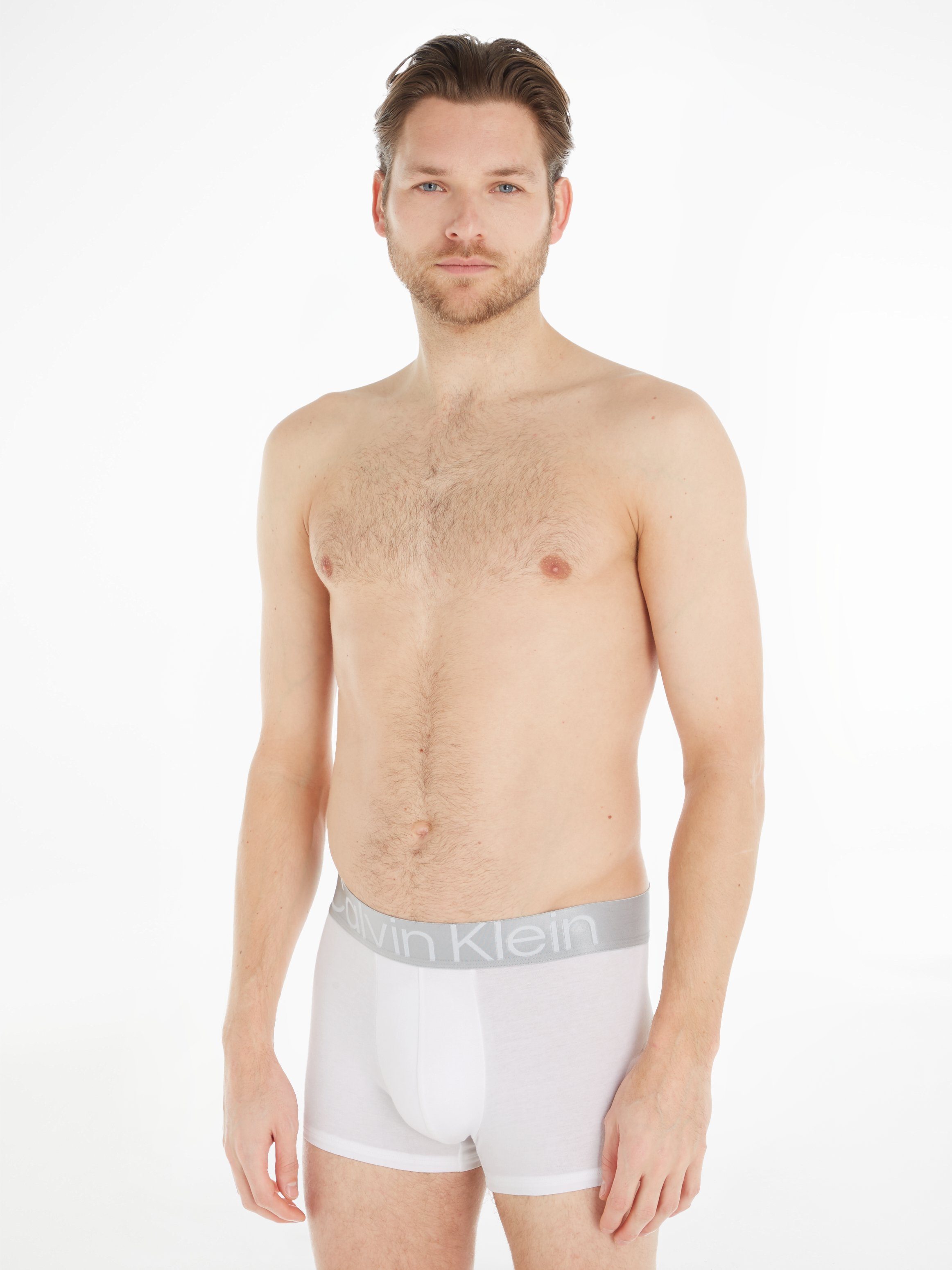Underwear Logoschriftzug mit Klein sortiert auf Bund 3-St., 3er-Pack) dem Trunk Calvin 3er (Packung,