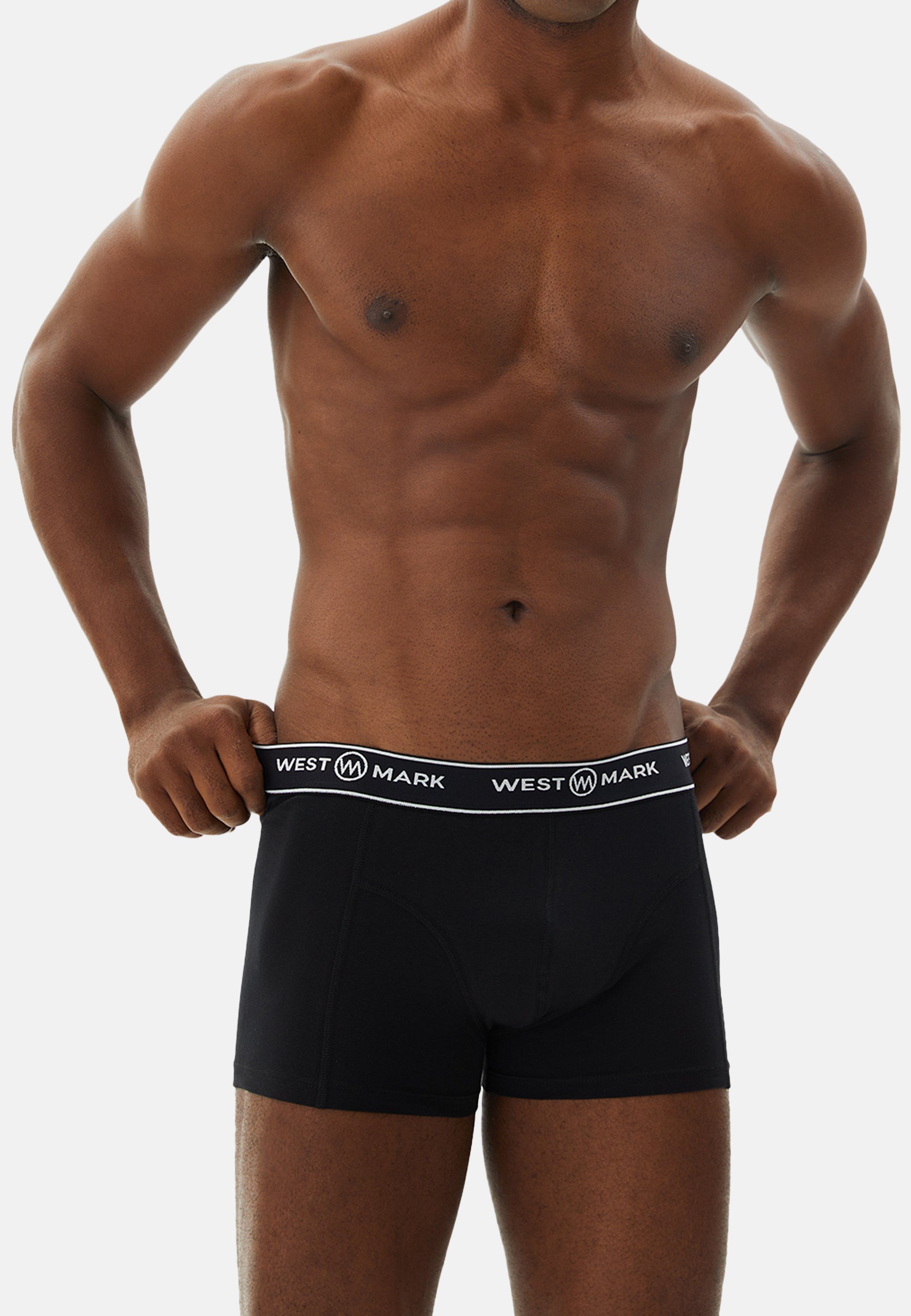 Pant - 3er - Short 3-St) Schwarz / LONDON Retro Retro Eingriff - Ohne Baumwolle (Spar-Set, WESTMARK Atlas Boxer Pack