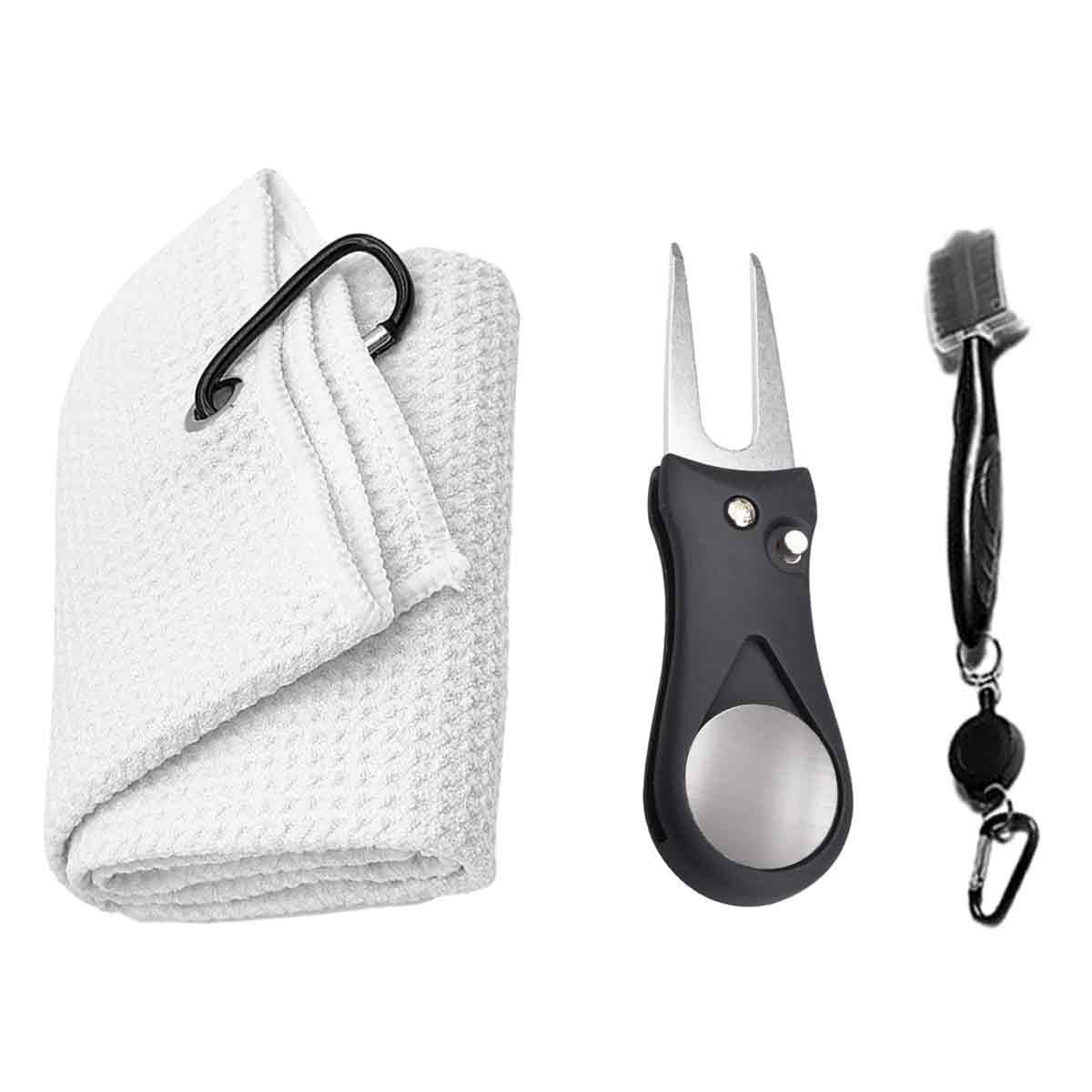 Jormftte Handtücher Gefaltetes Golfhandtuch,lustiges Golf-Handtuch mit Clip weiß