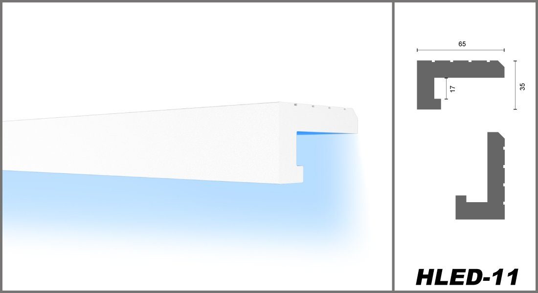 HEXIMO Eckprofil HLED 11 (LED-Schattenfugenprofil Stuckleisten, günstig online kaufen