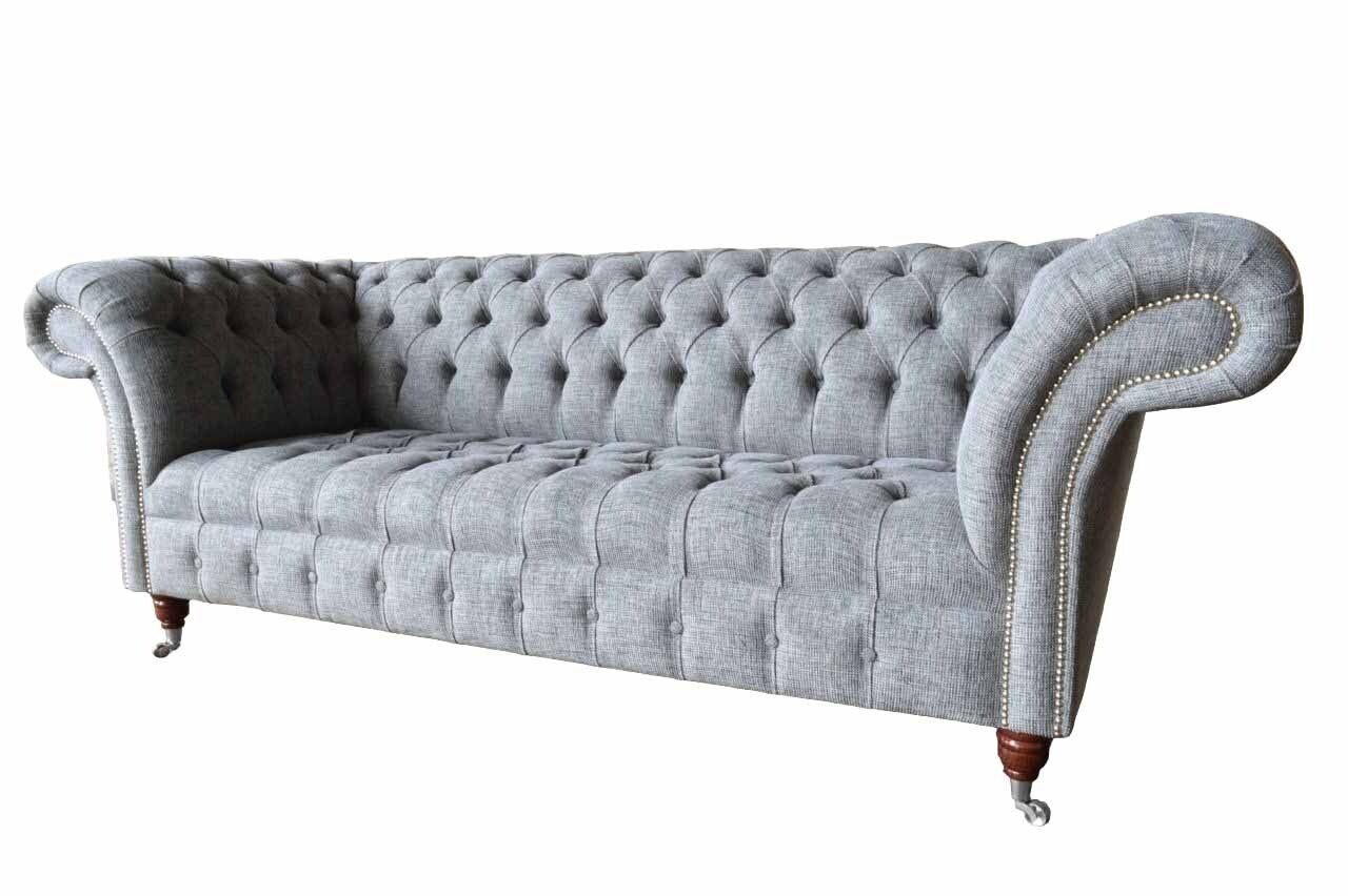 Sofa Sofa Designer Möbel Textil, Sofas Couchen Grau JVmoebel Made Luxus Dreisitzer Europe In Couch